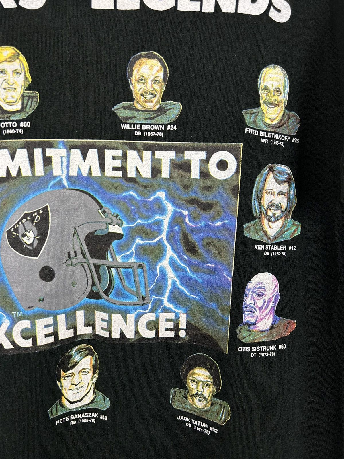 NFL 80s Vintage 1988 Raider's Legends NFL Single Stitch T-Shirt Size US XL / EU 56 / 4 - 4 Thumbnail