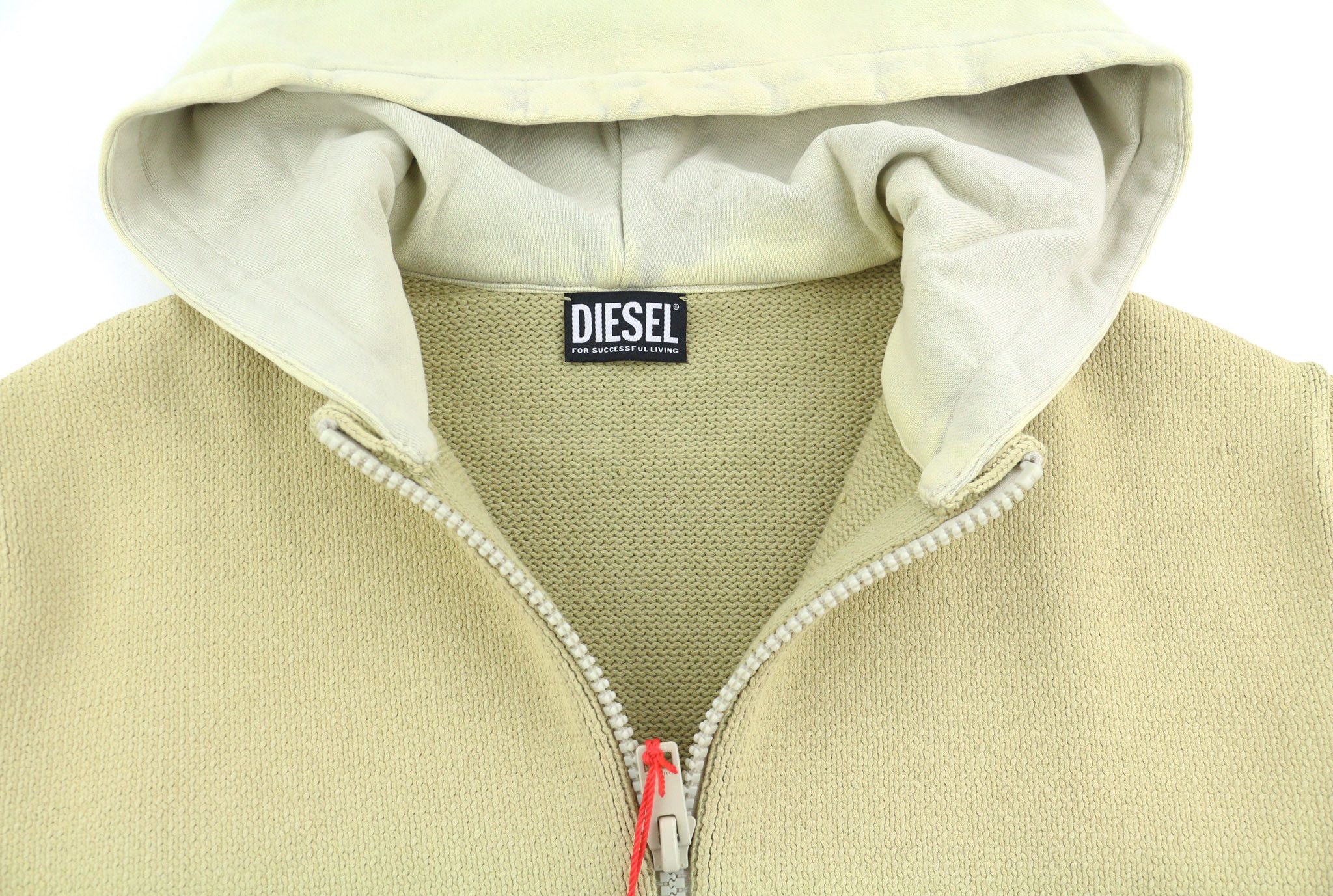 Diesel K-ONNOR L Beige Zip Hooded Knit Jumper 40128 Size US L / EU 52-54 / 3 - 4 Thumbnail