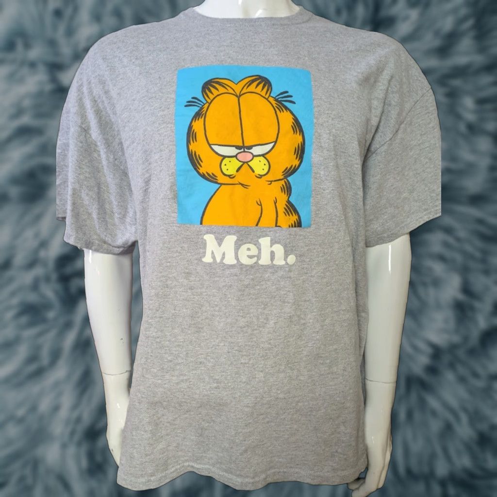 Vintage Garfield T-Shirt Mens 2XL Gray Funny 80s 90s Comics Meh Indifference Cat Size US XXL / EU 58 / 5 - 1 Thumbnail