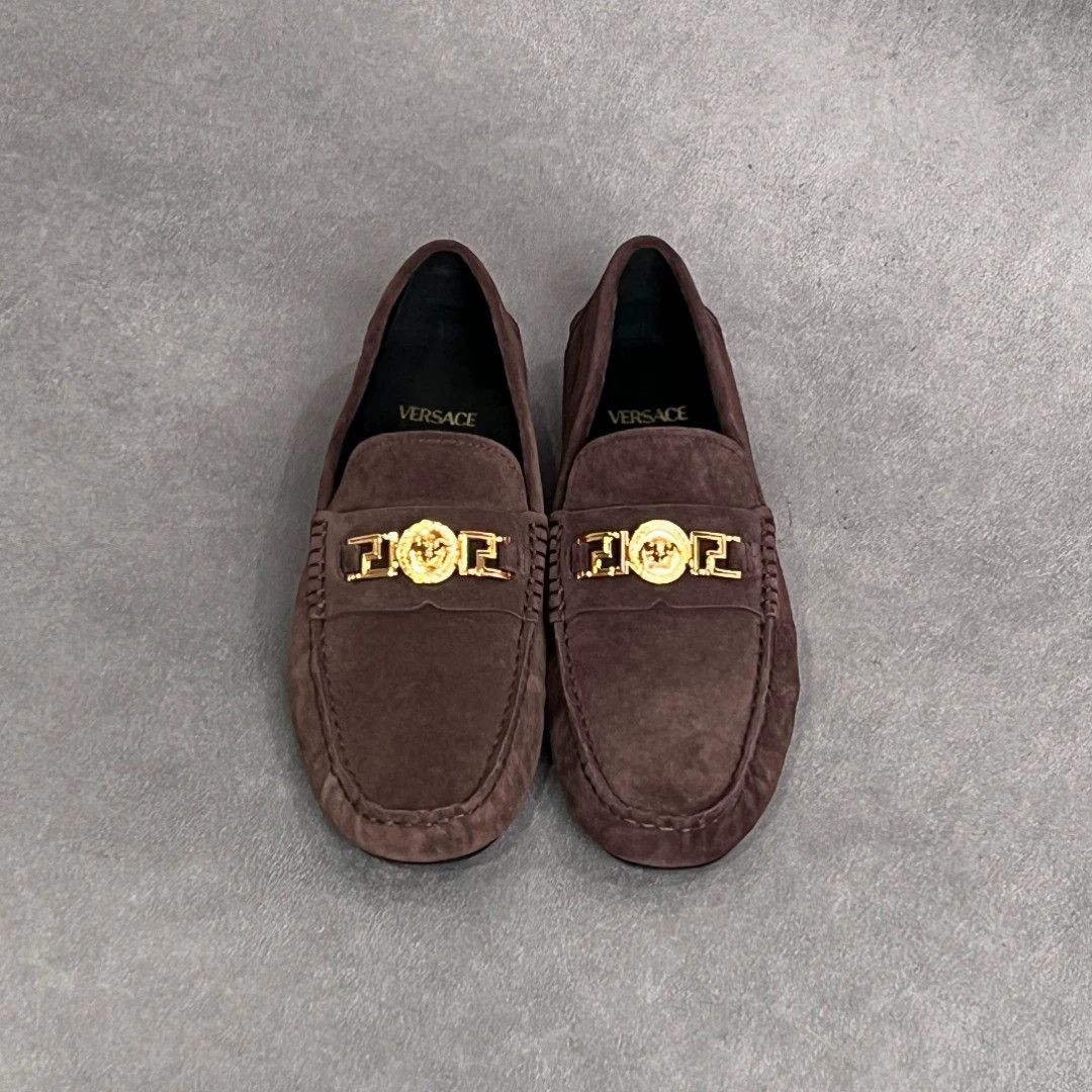 Versace VERSACE Brown Medusa Leather Loafers Size US 8 / IT 38 - 1 Thumbnail