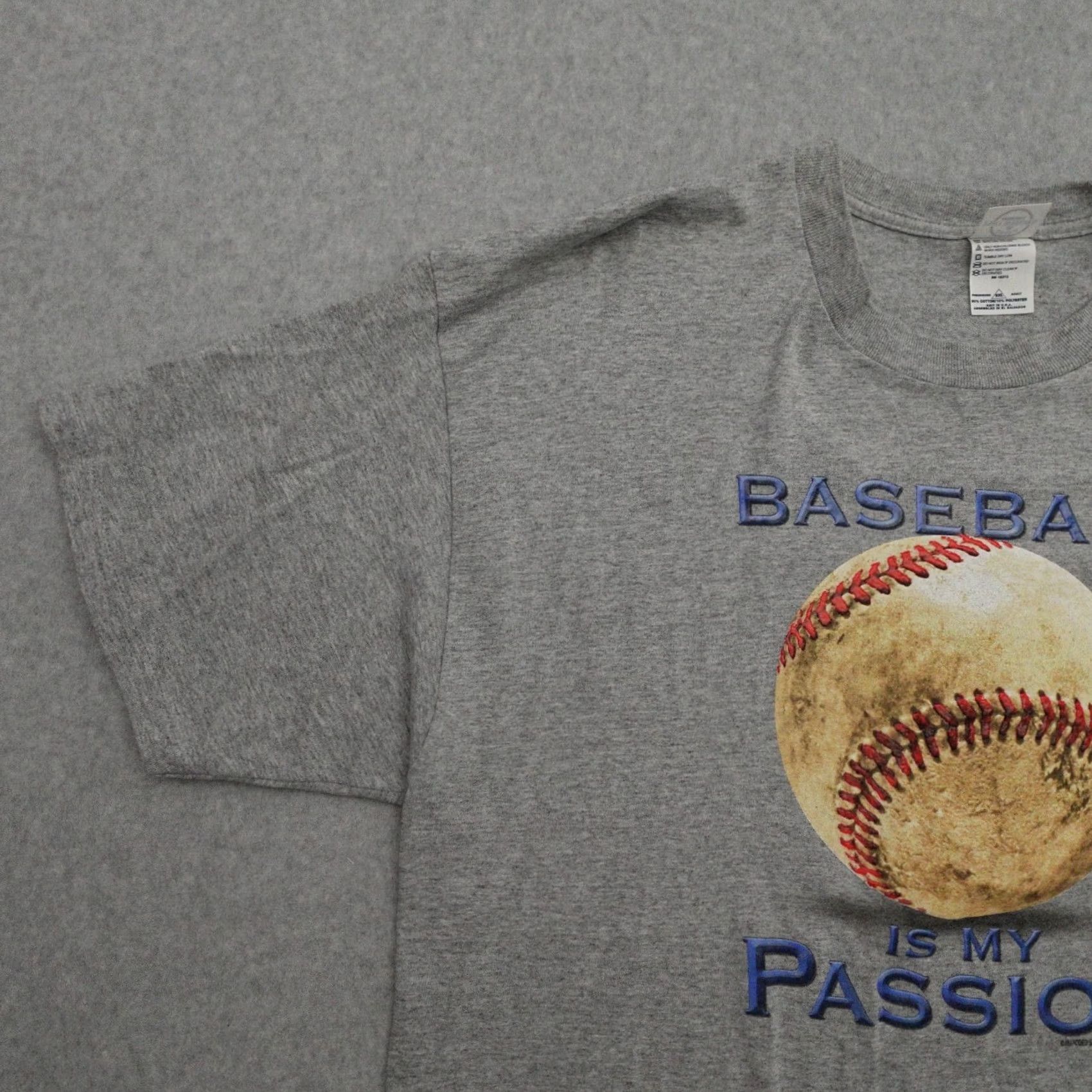 Delta VINTAGE Mens 2XL Gray T-Shirt Baseball Is My Passion Shirt Size US XXL / EU 58 / 5 - 2 Thumbnail
