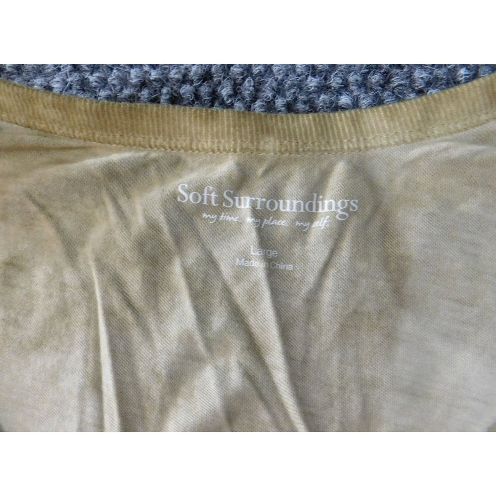 Soft Surroundings Soft Surroundings Blouse Shirt Womens L Green Crew Neck Long Sleeve Pullover Cotton Polyester Rayon Stretch Casual Classic Size L / US 10 / IT 46 - 6 Thumbnail