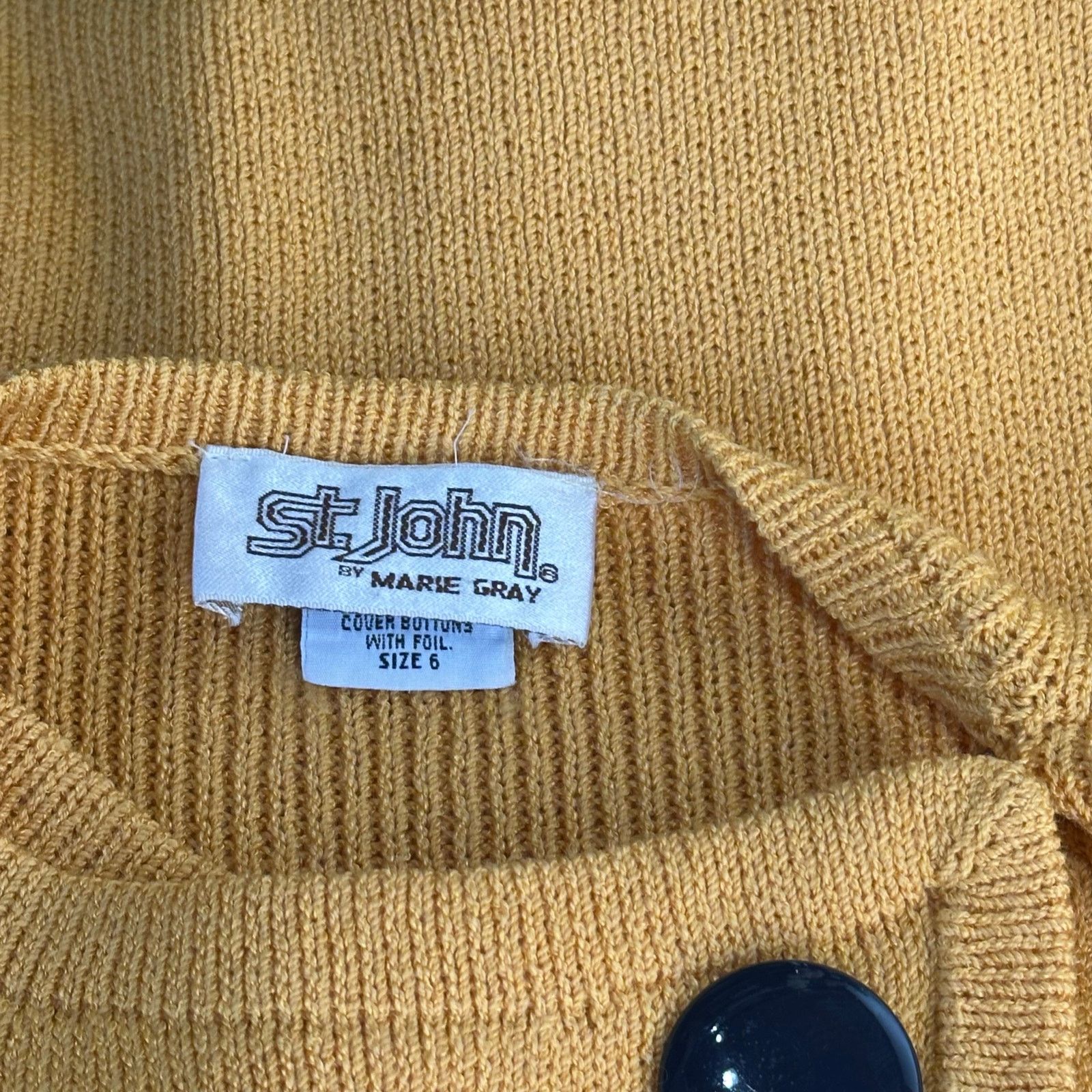 St. John Vintage St John Marie Gray Yellow Knit Cardigan Size 6 Size M / US 6-8 / IT 42-44 - 5 Thumbnail