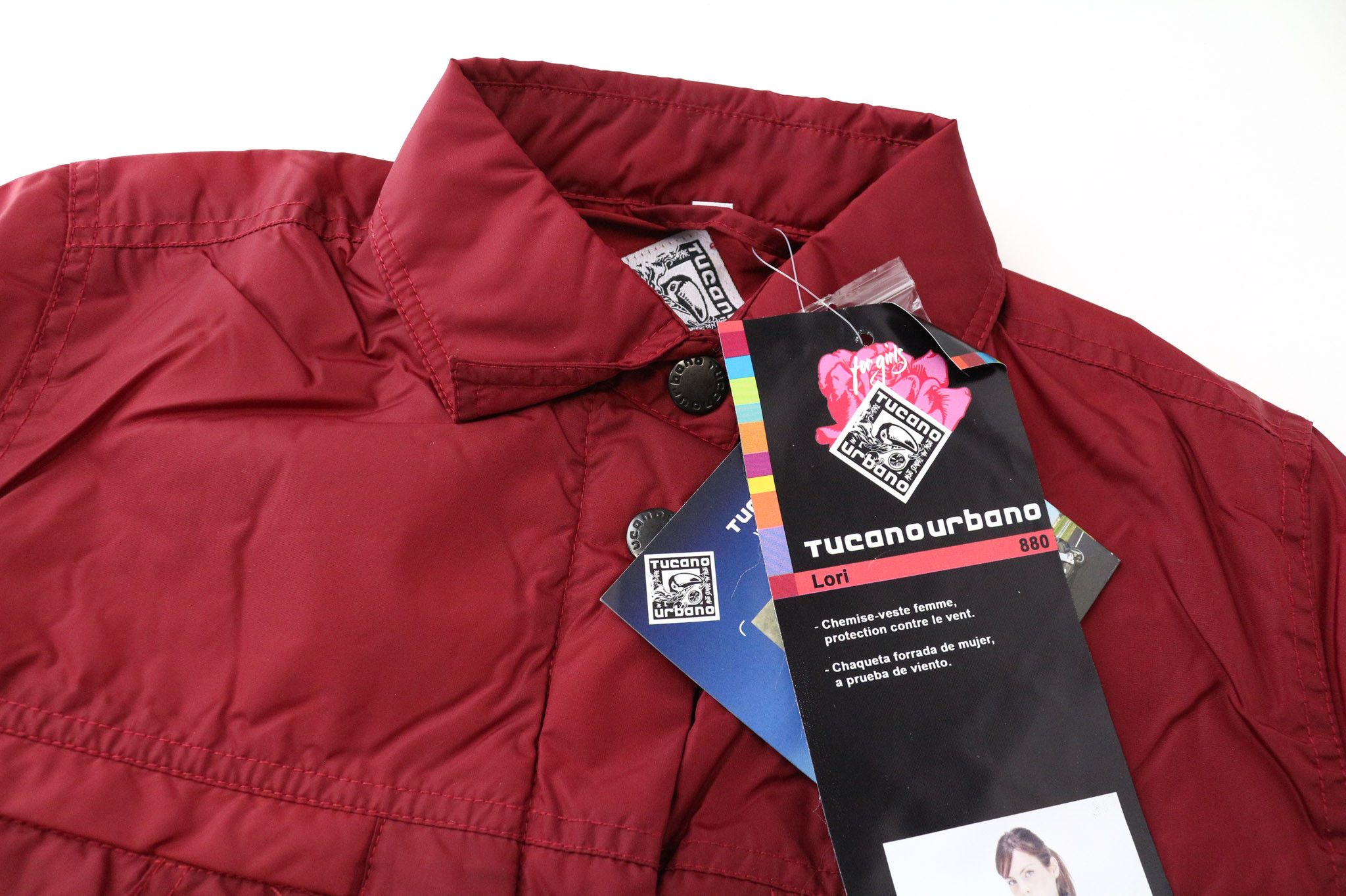 Other LORI XS Red Windproof Collared Moto Jacket 75794 Size XS / US 0-2 / IT 36-38 - 3 Thumbnail