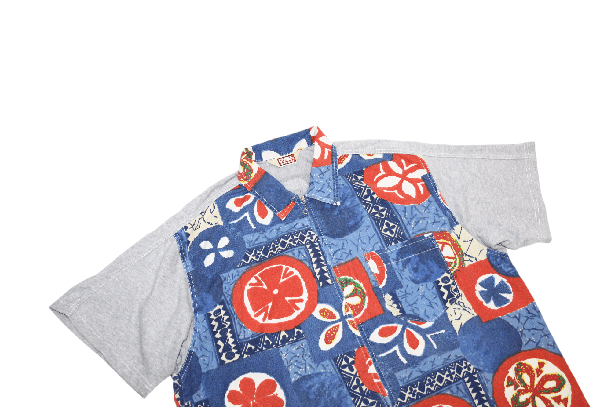 Diesel 80's RARE DSL Jungle Tribal Artwork Full Zip Jersey Shirt Size US L / EU 52-54 / 3 - 4 Thumbnail