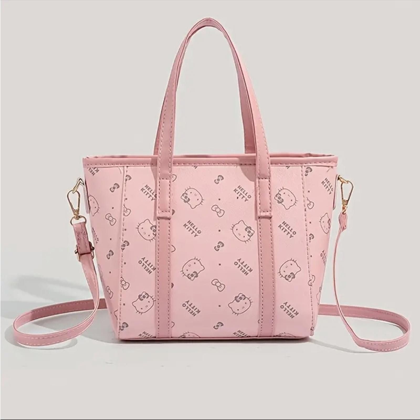 Designer Pink Hello Kitty Mini Tote Bag with Crossbody Strap NWT Size ONE SIZE - 3 Thumbnail