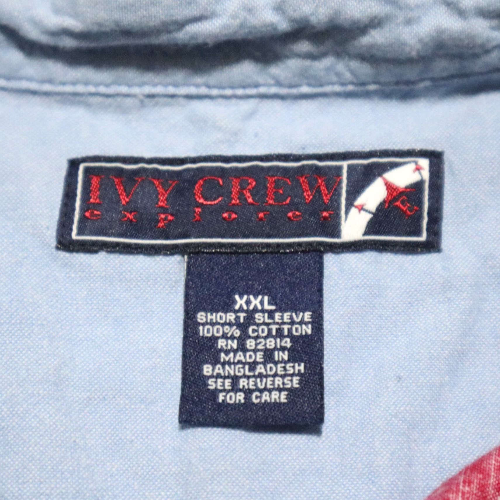Vintage Ivy Crew Shirt Mens 2XL USA American Flag Stars & Stripes Button Front Down Size US XXL / EU 58 / 5 - 4 Thumbnail