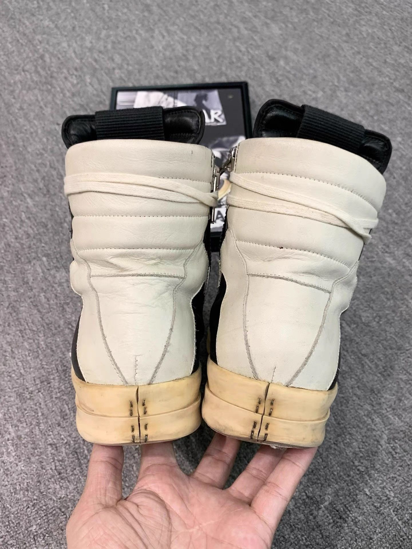 Rick Owens Rick Owens Black White Spike Sole Geobasket K34 Size US 10 / EU 43 - 7 Thumbnail