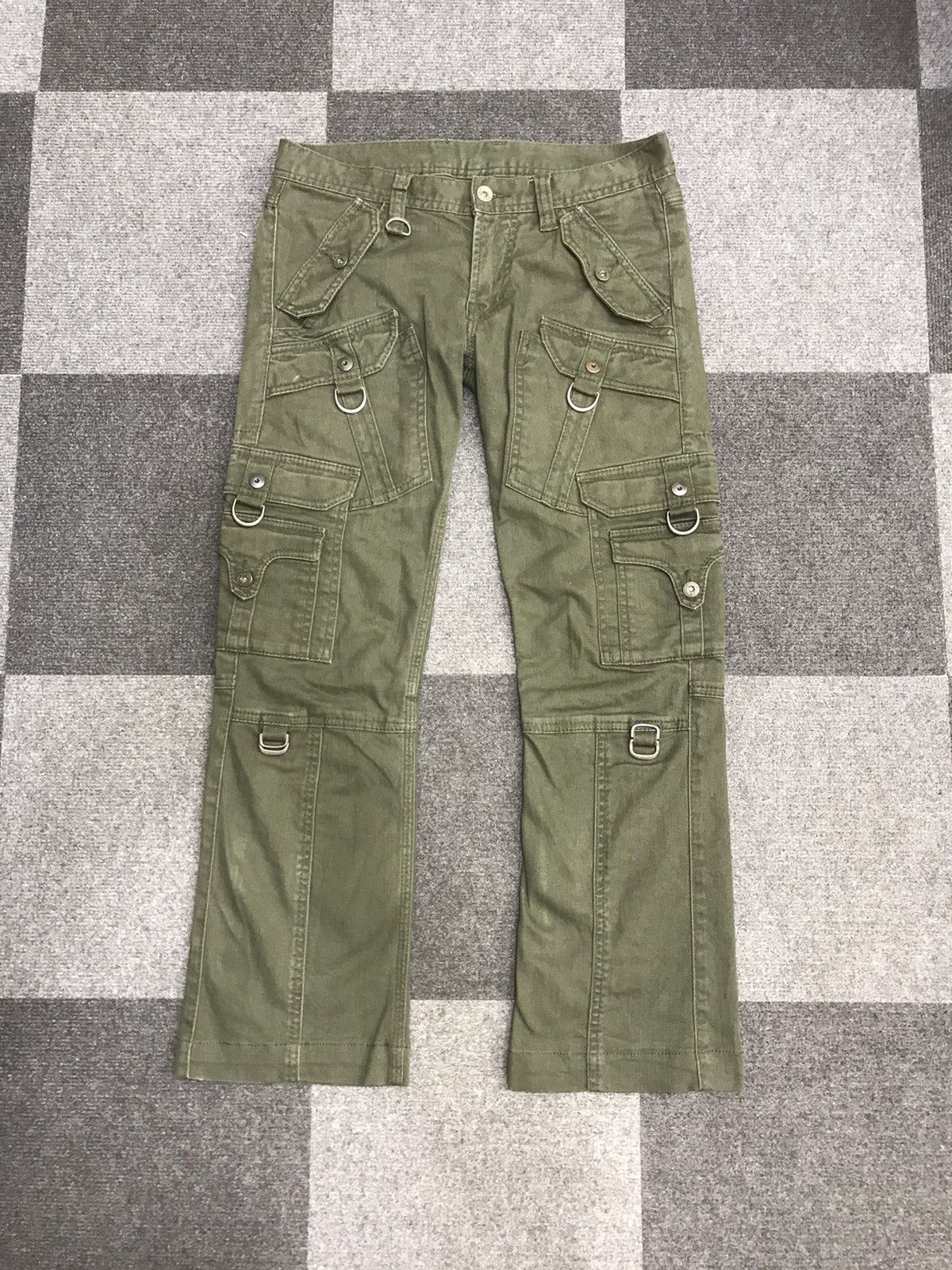 Japanese Brand Unisex HIDEAWAYS FLARE Multipockets Pant Size US 31 - 3 Thumbnail