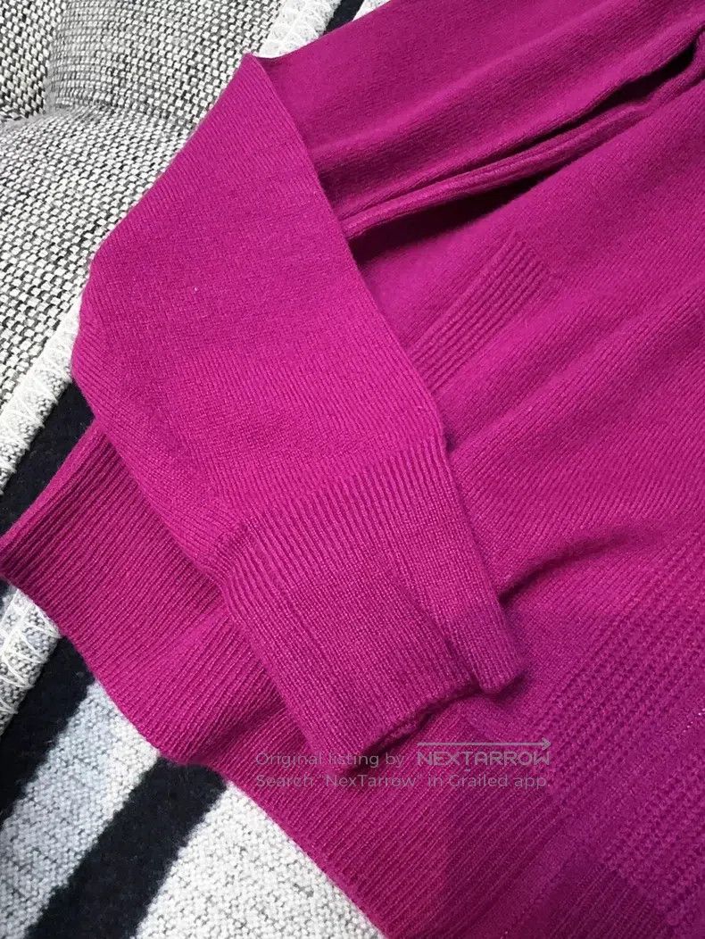 Loro Piana Loro Piana Purplish-red, full cashmere knitted coat Size XS / US 0-2 / IT 36-38 - 8 Thumbnail