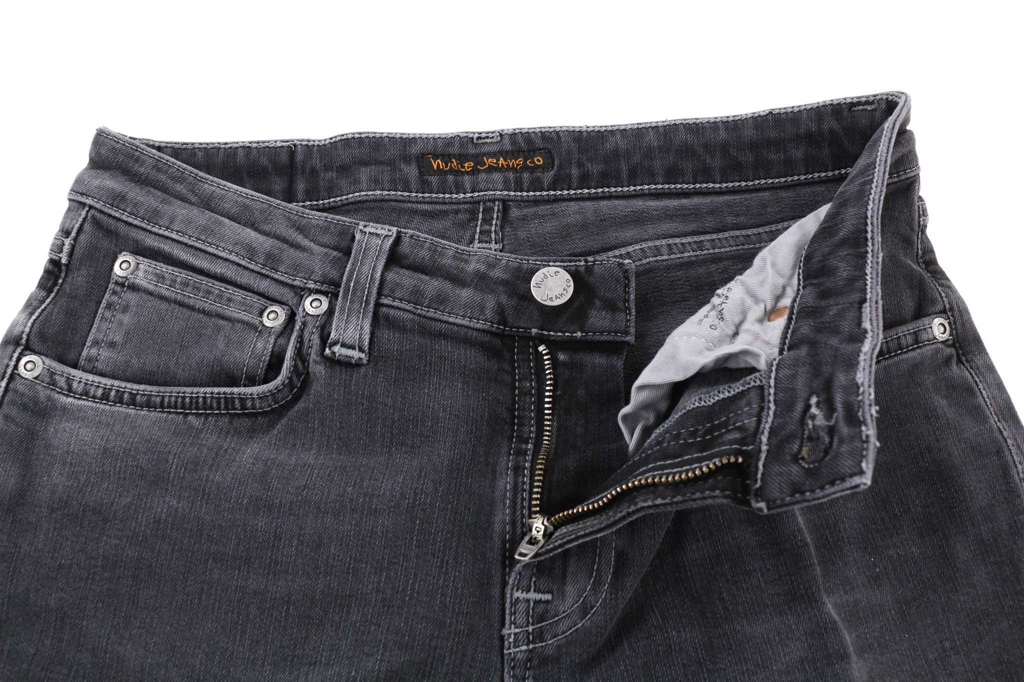 Nudie Jeans SKINNY LIN W29/L30 Tight Fit Cotton Stretch Grey 80620 Size US 29 - 4 Thumbnail