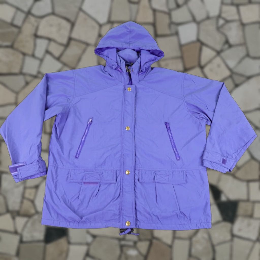 Vintage VINTAGE LL BEAN Jacket Womens Medium Windbreaker Hooded Zip Snap Blue 90s Outdoor Coat Womens Medium Blue LL Bean Jacket Size M / US 6-8 / IT 42-44 - 1 Thumbnail