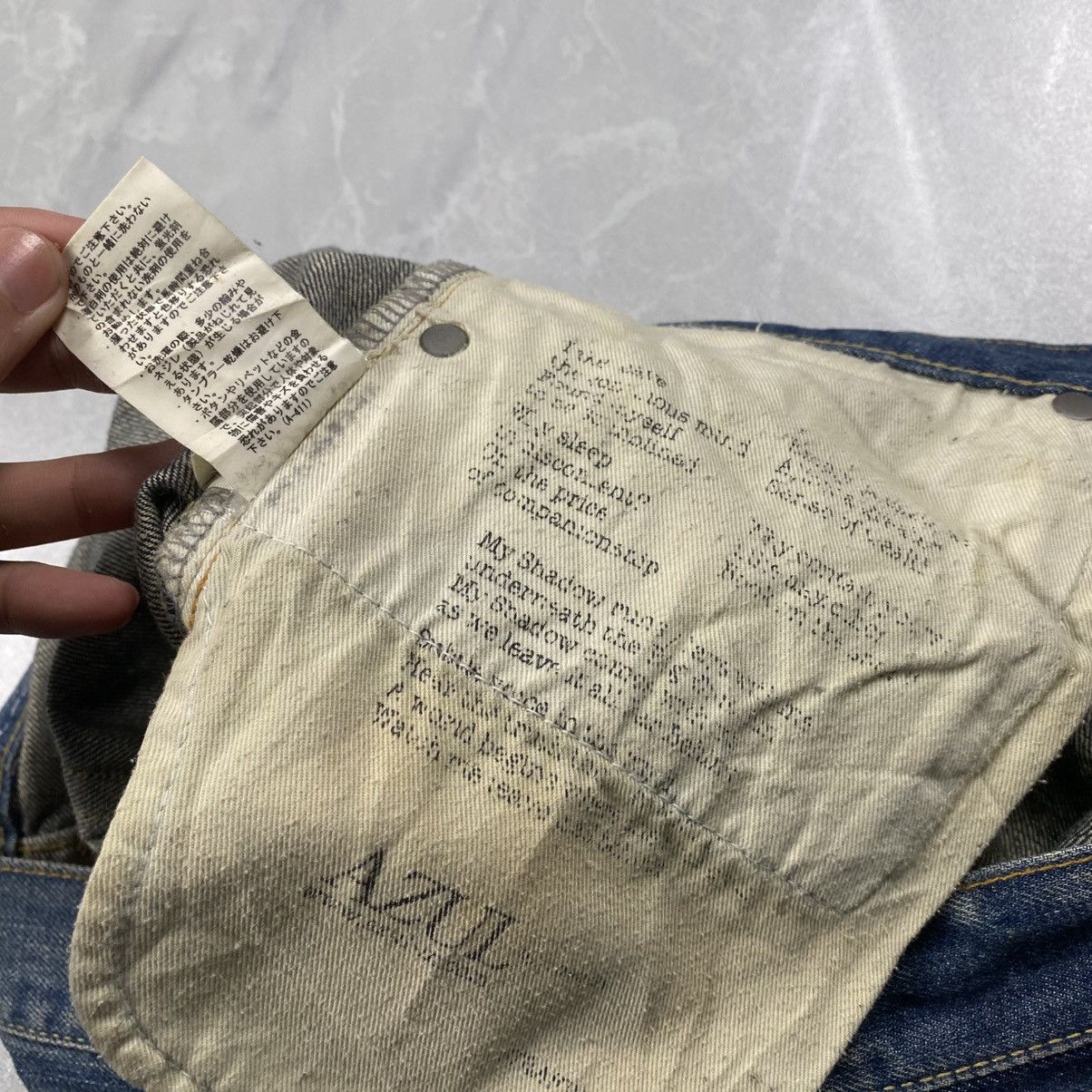 Japanese Brand Rare Azul Japan Poem Wording Pocket Mudwash Denim Size US 33 - 9 Thumbnail