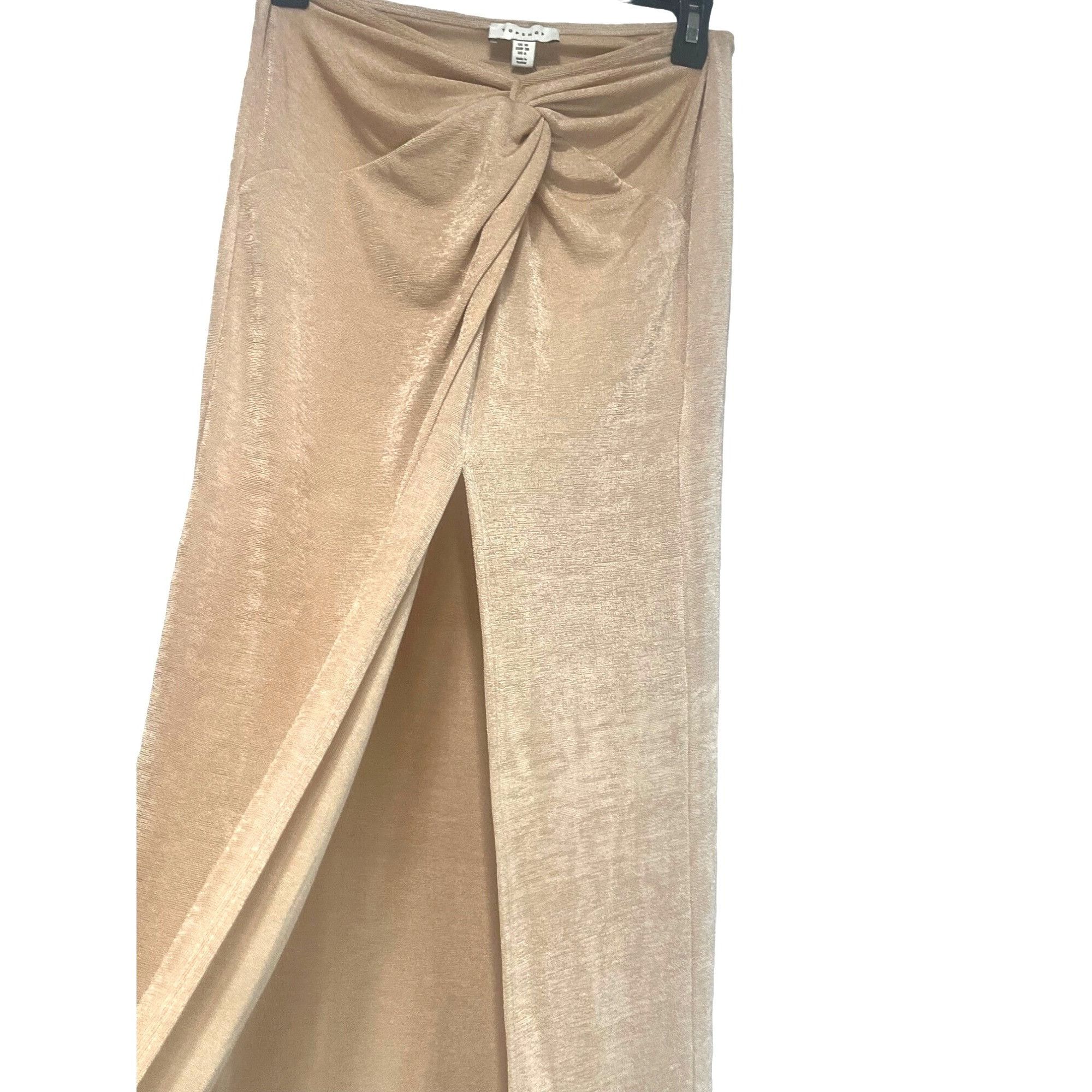 Topshop Topshop Slinky Twist Front Maxi Skirt in Stone-Neutral, Sz. Size 28" / US 6 / IT 42 - 4 Thumbnail