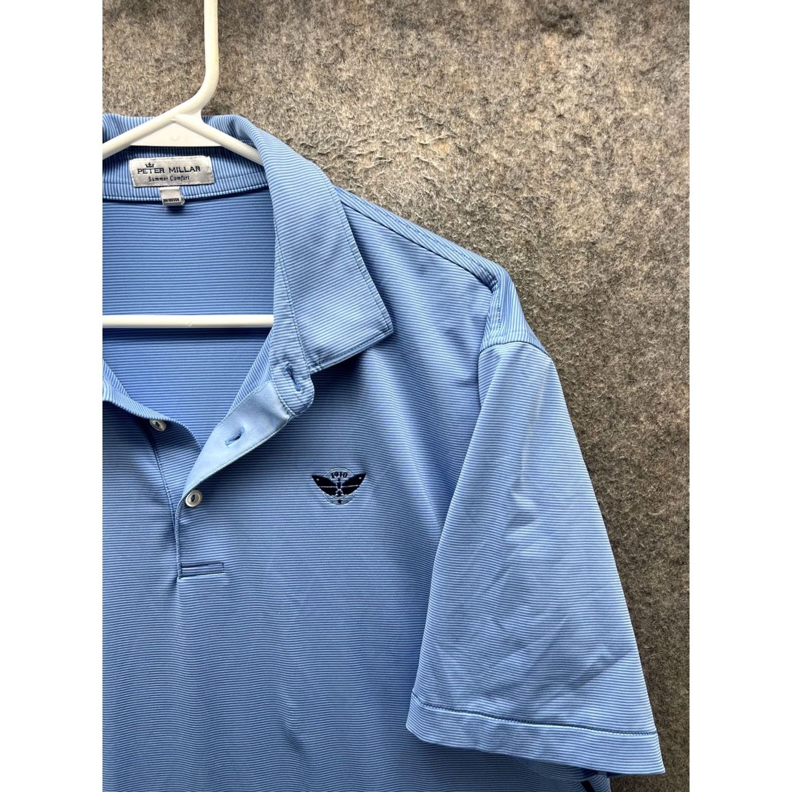 Peter Millar Peter Millar Summer Comfort Polo Shirt Mens Large Blue Stripe Golf Performance Shirt Size US L / EU 52-54 / 3 - 7 Thumbnail