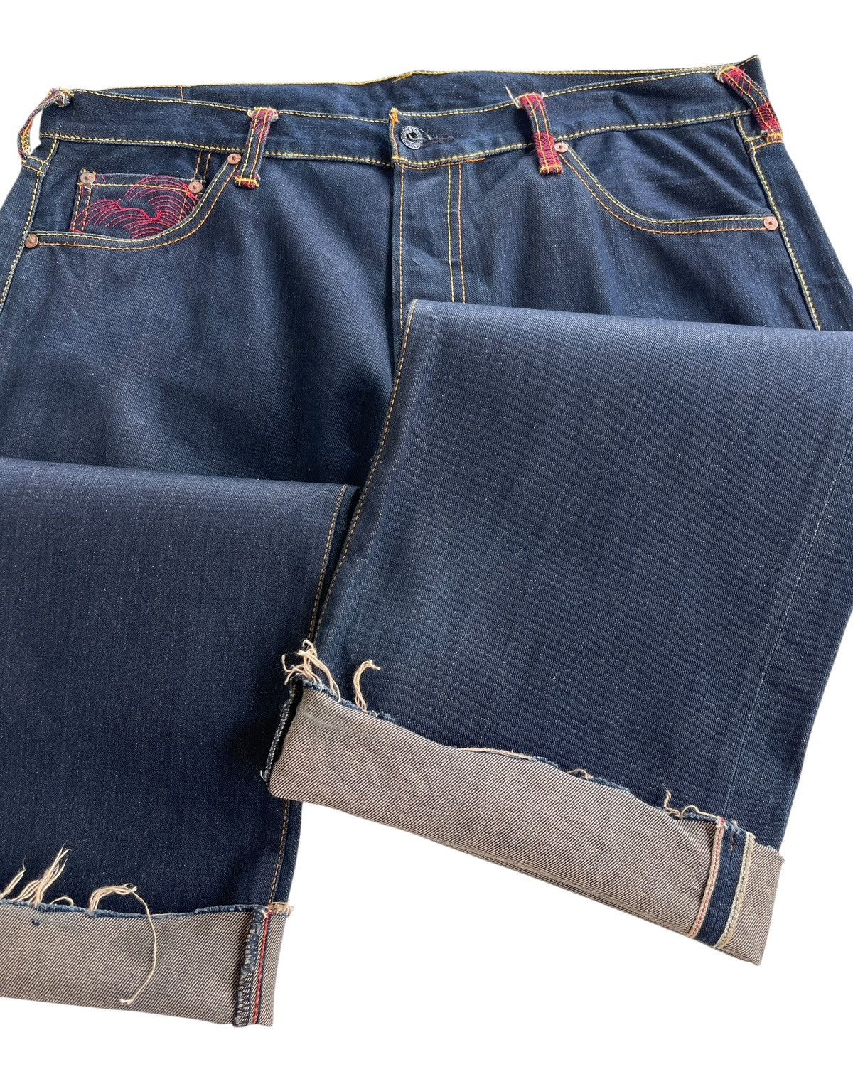 Red Monkey RMC Jeans Scarlet Tsunami Wave By Martin Ksohoh Size US 39 - 8 Thumbnail