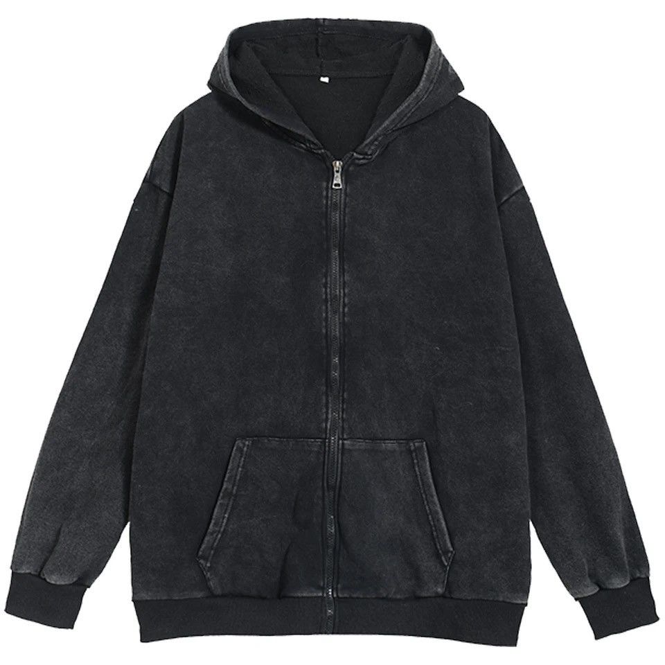 Japanese Brand × Vintage Acid washed faded Zippered Oversized Hoodie Size US M / EU 48-50 / 2 - 1 Thumbnail