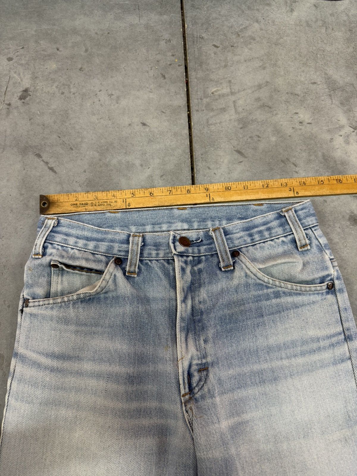Vintage Light Wash Bootcut 70s Stenciled Jeans ERD Grunge Punk Size US 29 - 12 Thumbnail