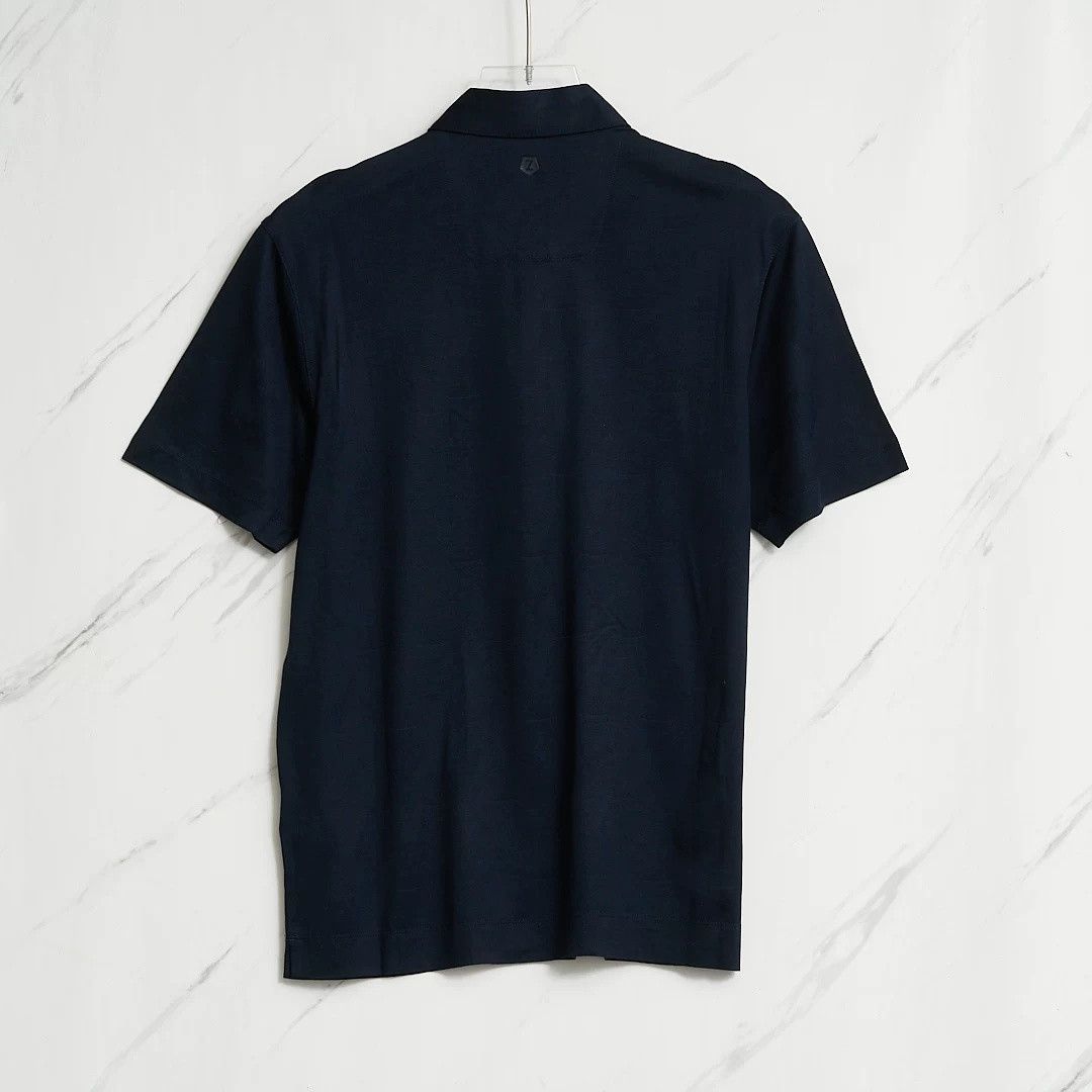 Ermenegildo Zegna ZEGNA Men's Navy Jacquard Polo Shirt Size US M / EU 48-50 / 2 - 5 Thumbnail
