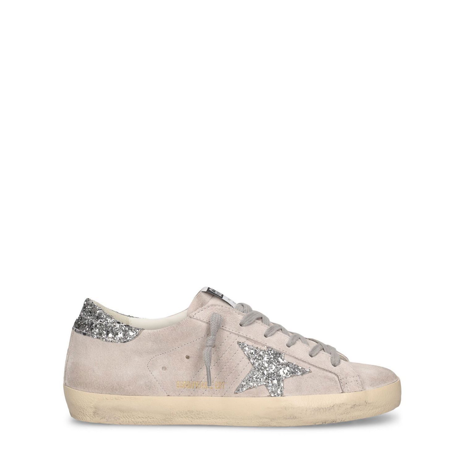 GOLDEN GOOSE Super-Star Women's Gray/Silver Glittered Low To
