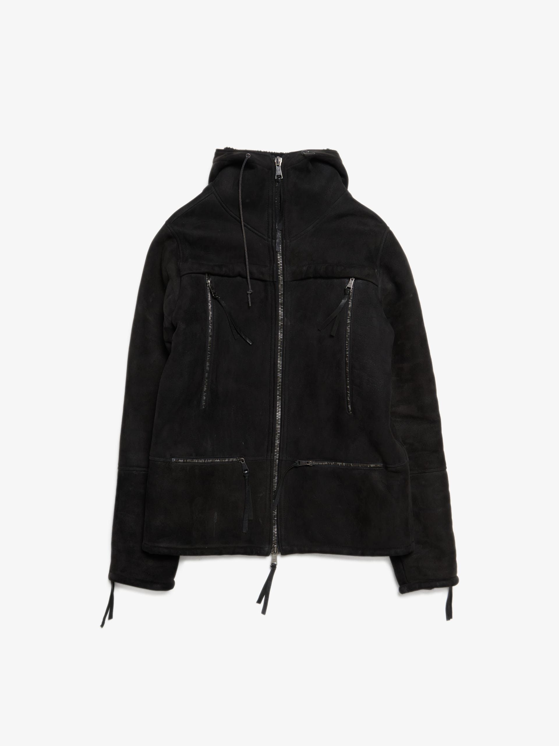 Hood Detailed Shearling Jacket