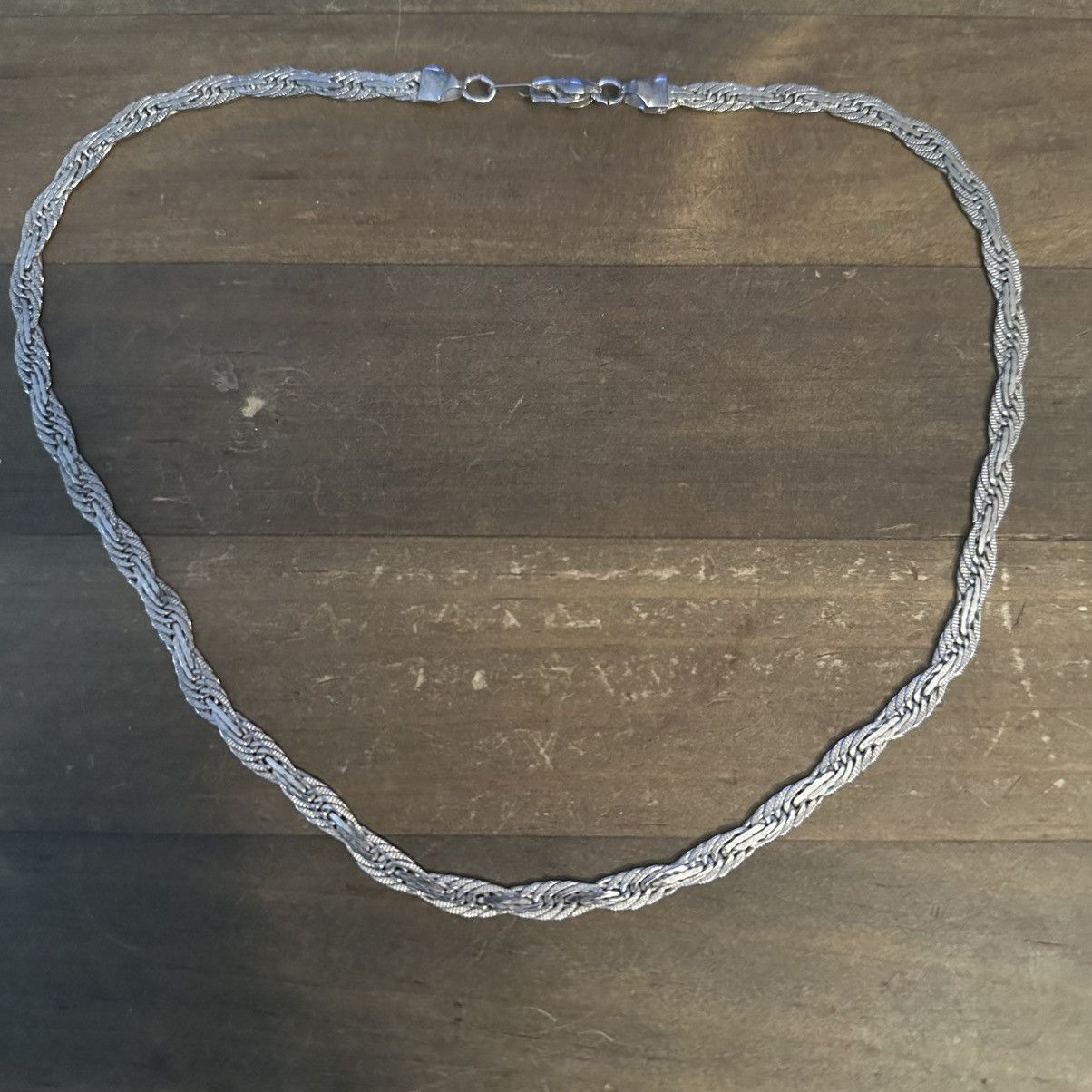 Vintage Vintage silver 14KGP flat fancy herringbone chain necklace Size ONE SIZE - 2 Thumbnail