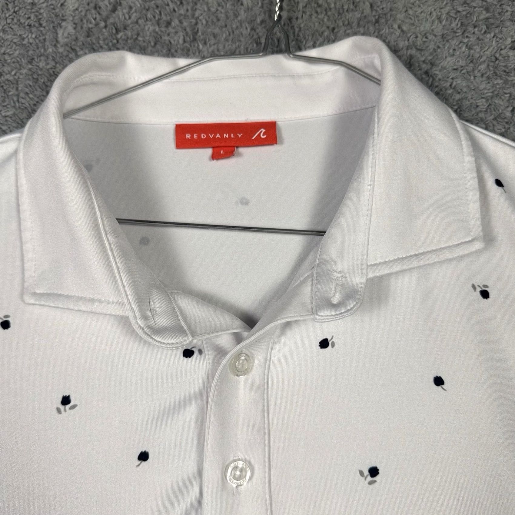 Vintage Redvanly Polo Shirt Mens Large Rose Floral Geometric Golf Stretch All Over Print Size US L / EU 52-54 / 3 - 2 Thumbnail