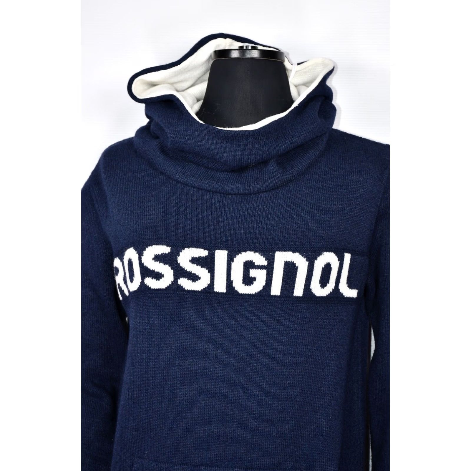 Rossignol ROSSIGNOL Hooded Wool/Cashmere Blend Knit Sweater Womens 36 Blue Pullover Casual Long Sleeve High Neck Size XS / US 0-2 / IT 36-38 - 4 Thumbnail