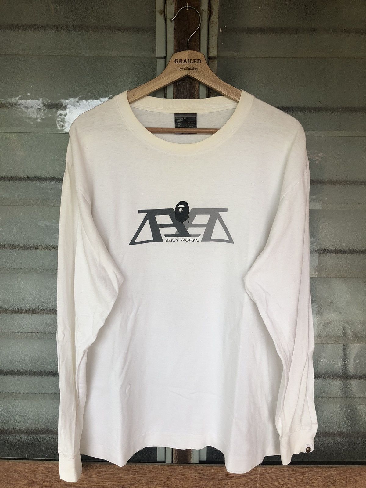 Bape Vintage 90's Bape Busy Works Long Sleeve Tee Size US XL / EU 56 / 4 - 2 Thumbnail