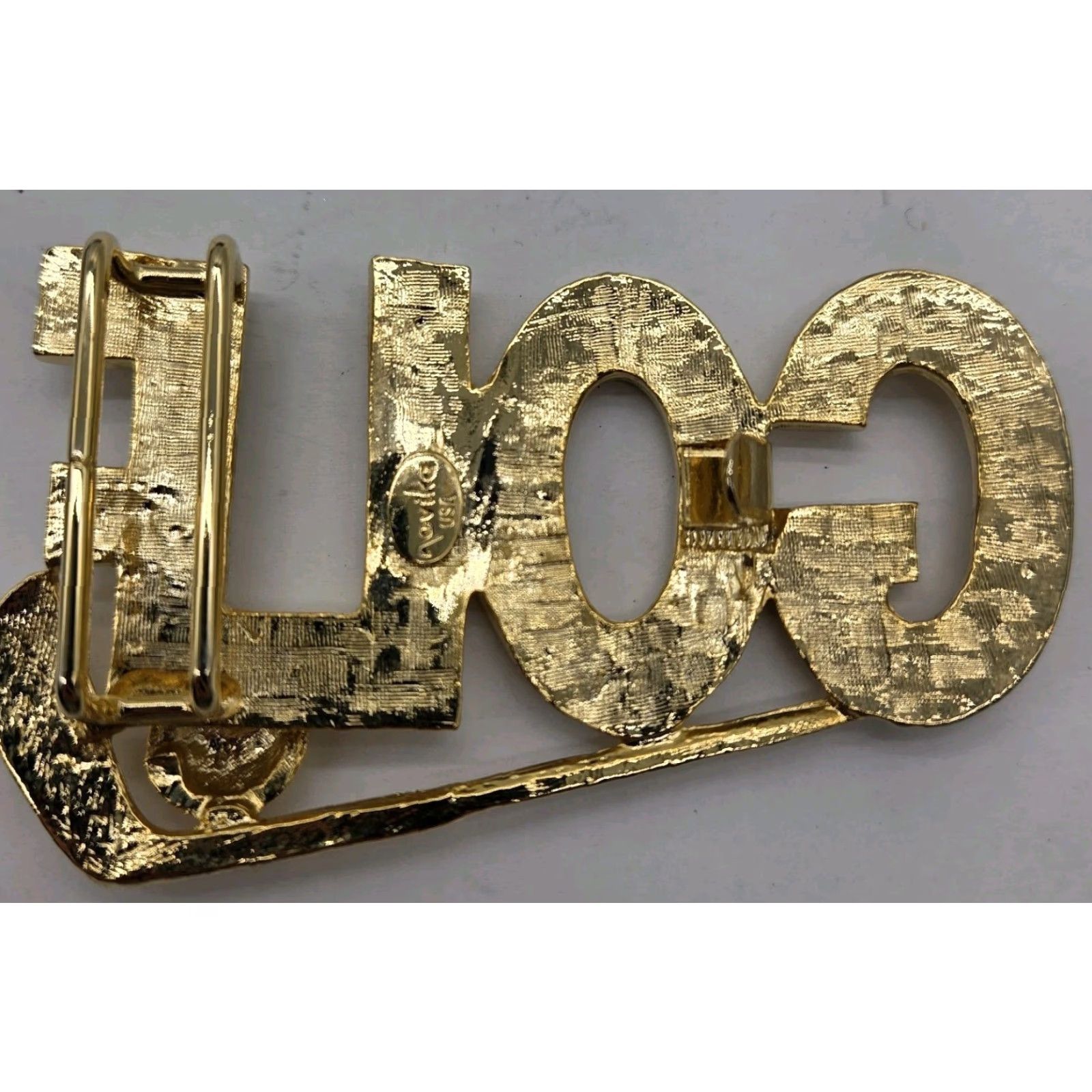 Vintage Navika GOLF Sign Rhinestones Gold Tone Glamorous Belt Buckle Womens Size ONE SIZE - 2 Thumbnail
