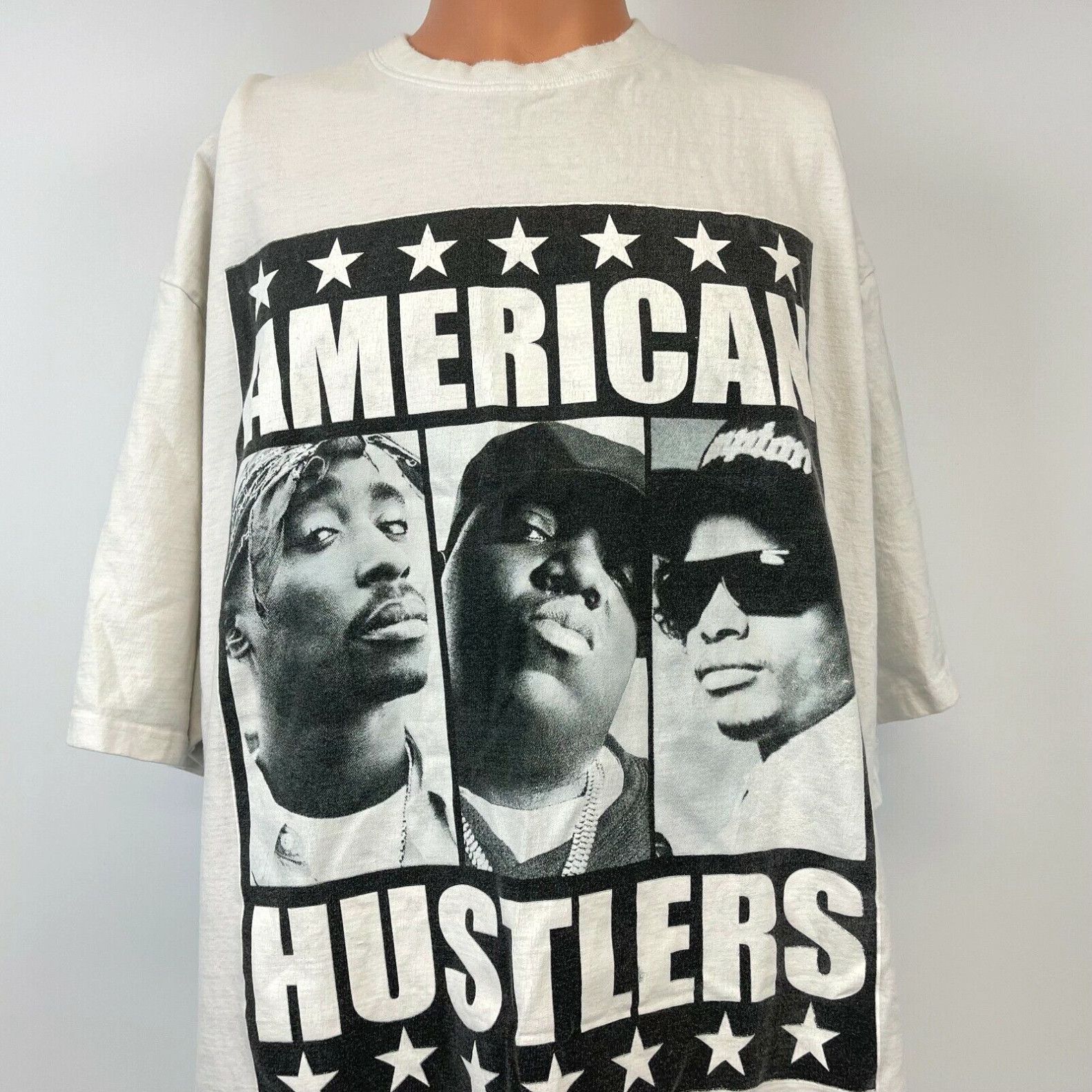 Image of Vintage Tupac Biggie Eazy E American Hustlers T Shirt Phat Dog VTG 90's Rap Hip Hop 4Xl in White (S