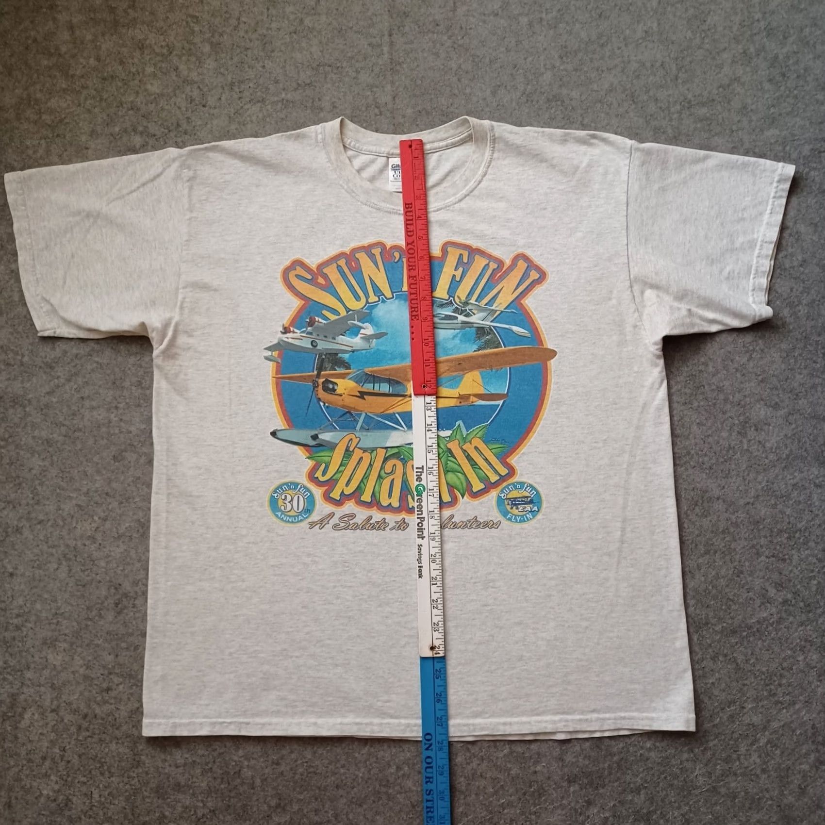 Gildan Gildan Ultra Cotton Sun N Fun Splash In T Shirt Mens XL Gray 30th Annual Salute to Volunteers Size US XL / EU 56 / 4 - 7 Thumbnail