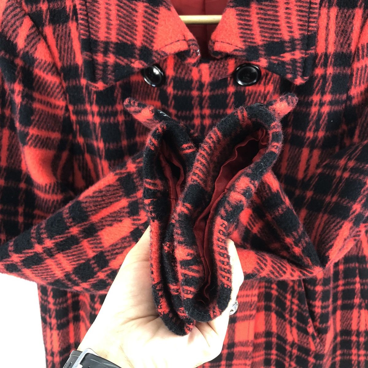 Japanese Brand Japanese Brand Double Breasted Plaid Wool Jacket Size S / US 4 / IT 40 - 11 Thumbnail
