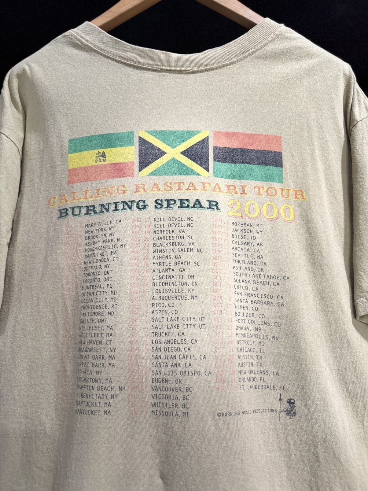Band Tees × Vintage Vintage Burning Spear Calling Rastafari Tour Faded Tee Size US XL / EU 56 / 4 - 8 Thumbnail
