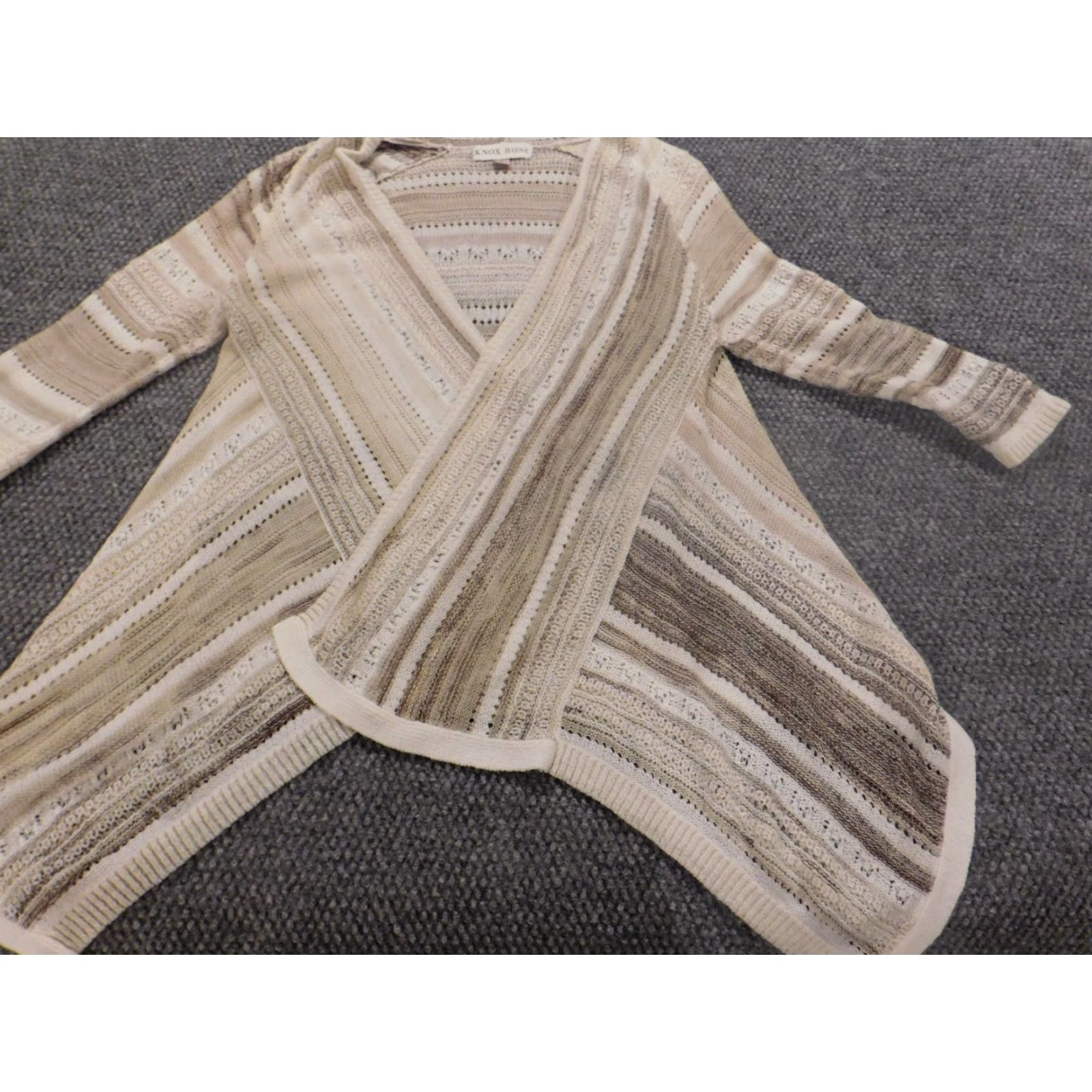 Vintage Knox Rose Womens Cardigan Sweater Small Beige Beige Cardigan Knit Size S / US 4 / IT 40 - 2 Thumbnail