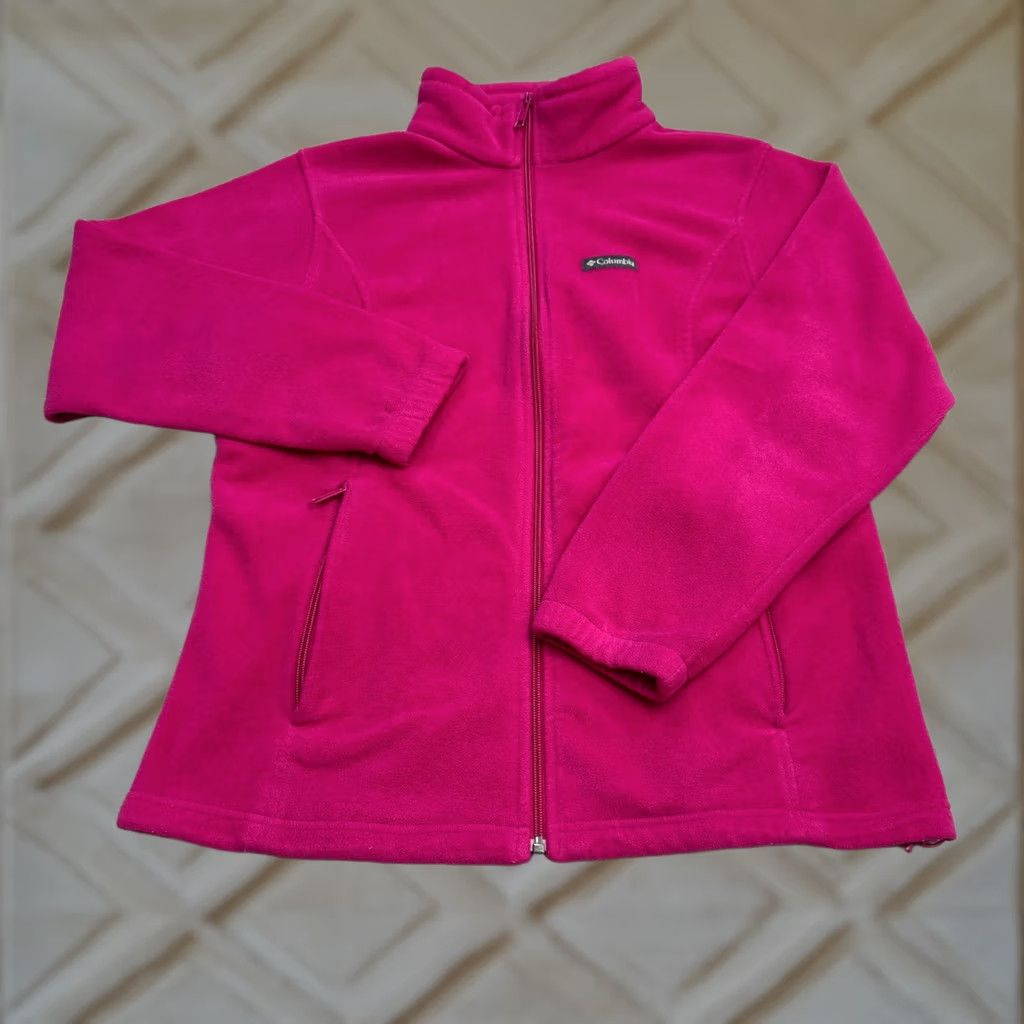 Pinko Columbia Benton Springs Fleece Jacket Womens 1X Pink Full Zip Pocket Outdoor Size XL / US 12-14 / IT 48-50 - 1 Thumbnail