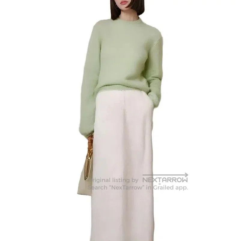 Valentino Green Mohair Long Sleeve Sweater .