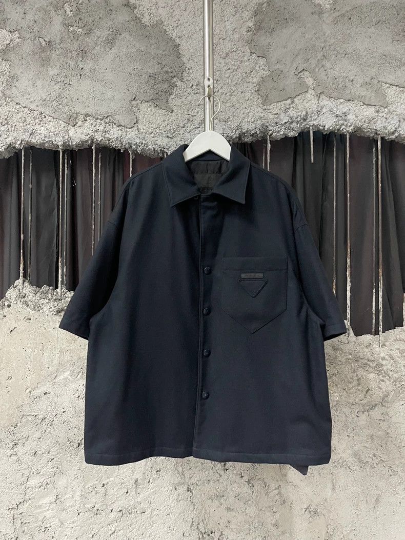 Prada Prada Wool Patch Triangle Logo Short Sleeve - dmc Size US S / EU 44-46 / 1 - 1 Thumbnail