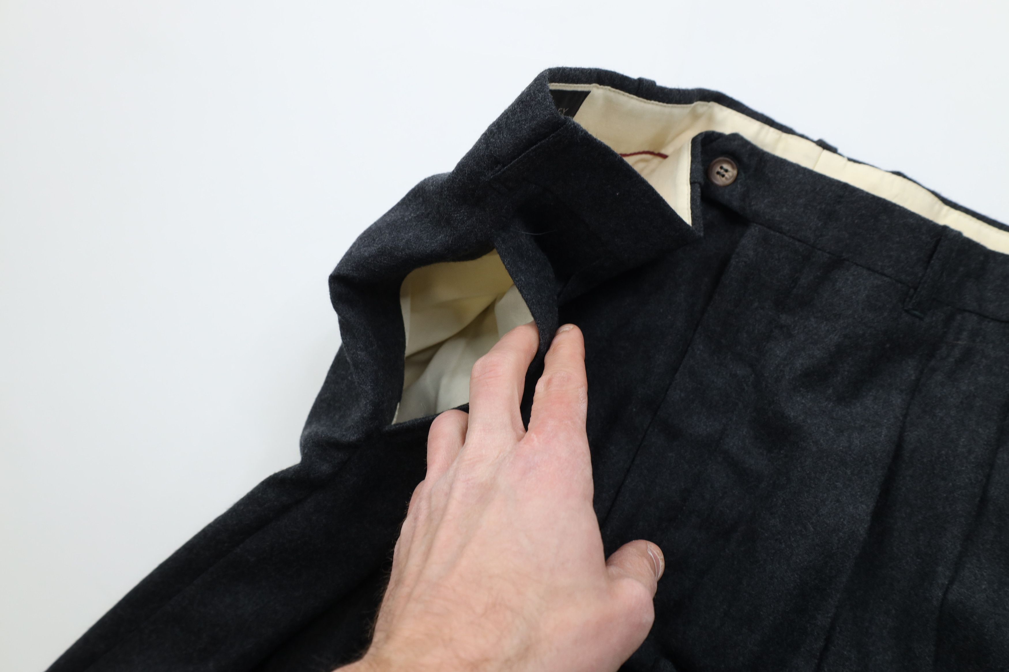 Vintage Vintage 70s Streetwear Heavy Wool Wide Leg Chino Pants Gray Size US 36 / EU 52 - 8 Thumbnail