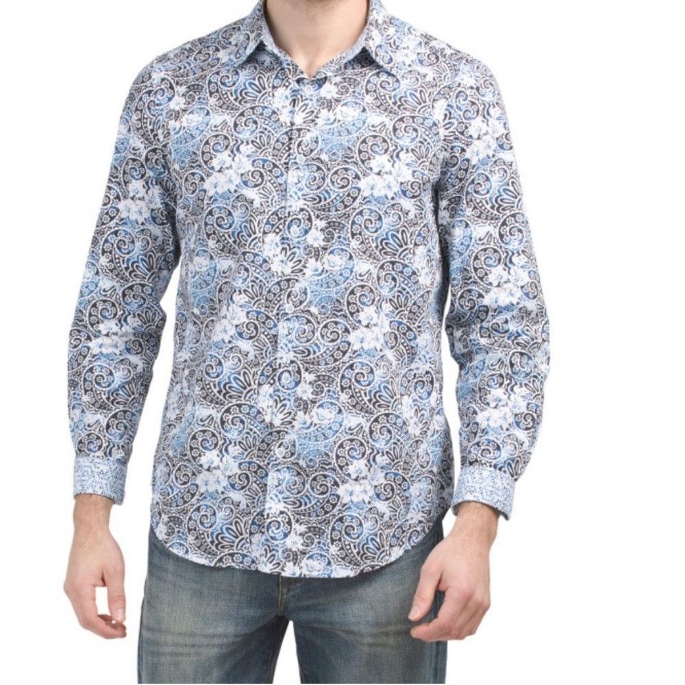 Robert Graham NWT New $198 Robert Graham Tower Paisley Floral Print Shirt Size US L / EU 52-54 / 3 - 1 Thumbnail