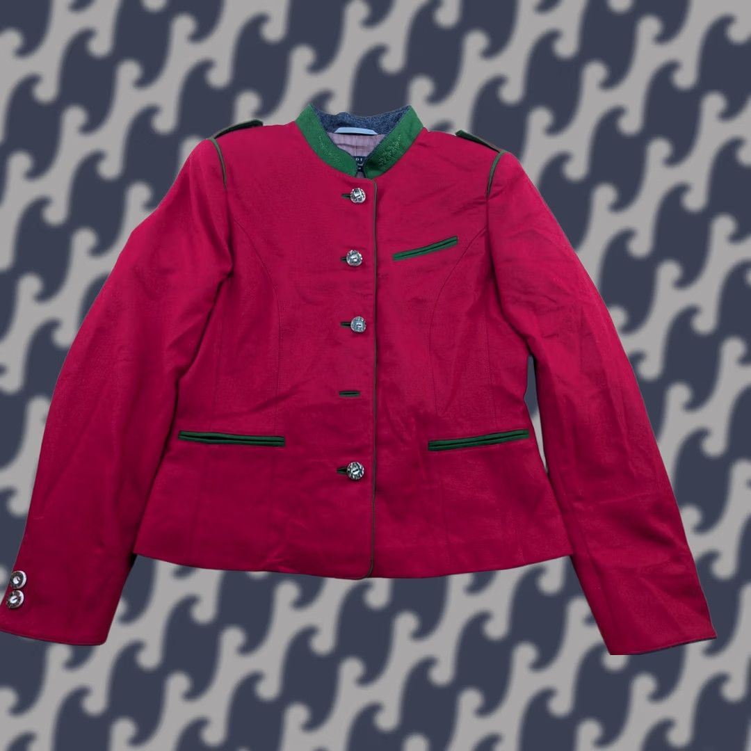 Vintage POLDI Prinz Leopold Von Bayern Womens Blazer Size 38 Red Wool Trachten Long Sleeve Button Jacket Size XS / US 0-2 / IT 36-38 - 1 Thumbnail