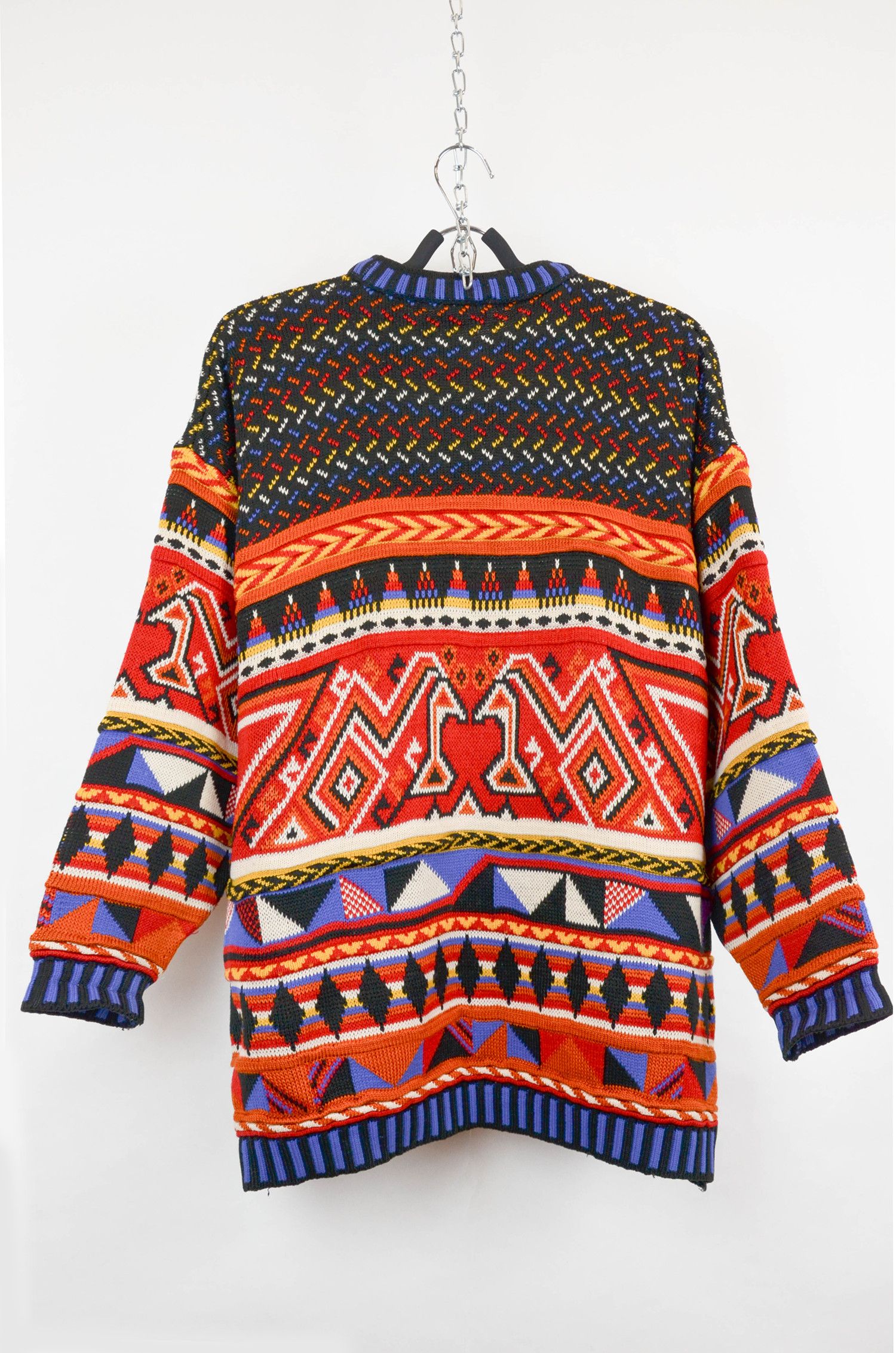 Vintage Choice Aztec Tribal Knit Sweater Made in England - Size M Size US M / EU 48-50 / 2 - 2 Thumbnail