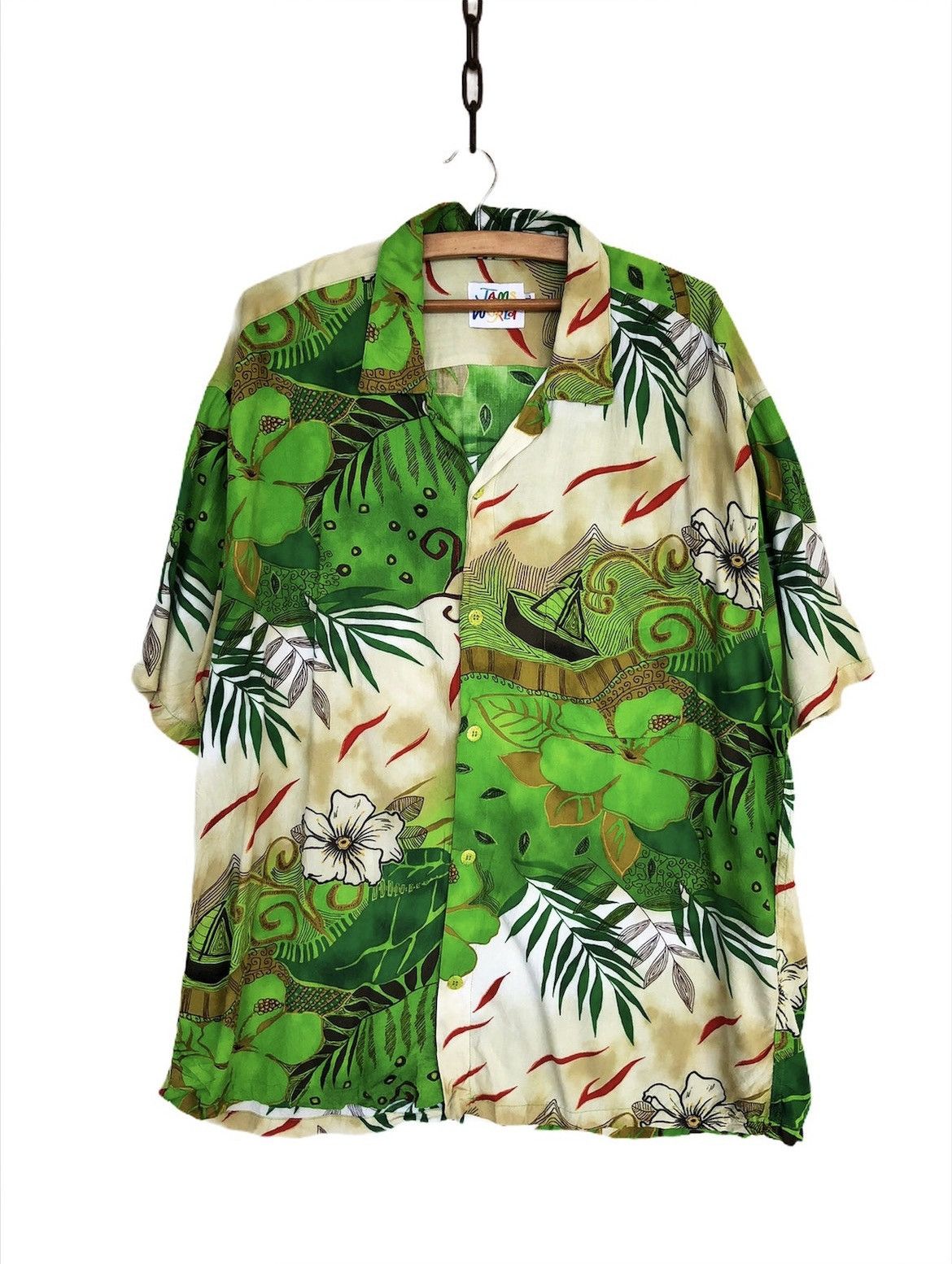 Jams World Jams World 🇺🇸 Floral Motif Rayon Hawaiian Shirt Size US L / EU 52-54 / 3 - 2 Thumbnail