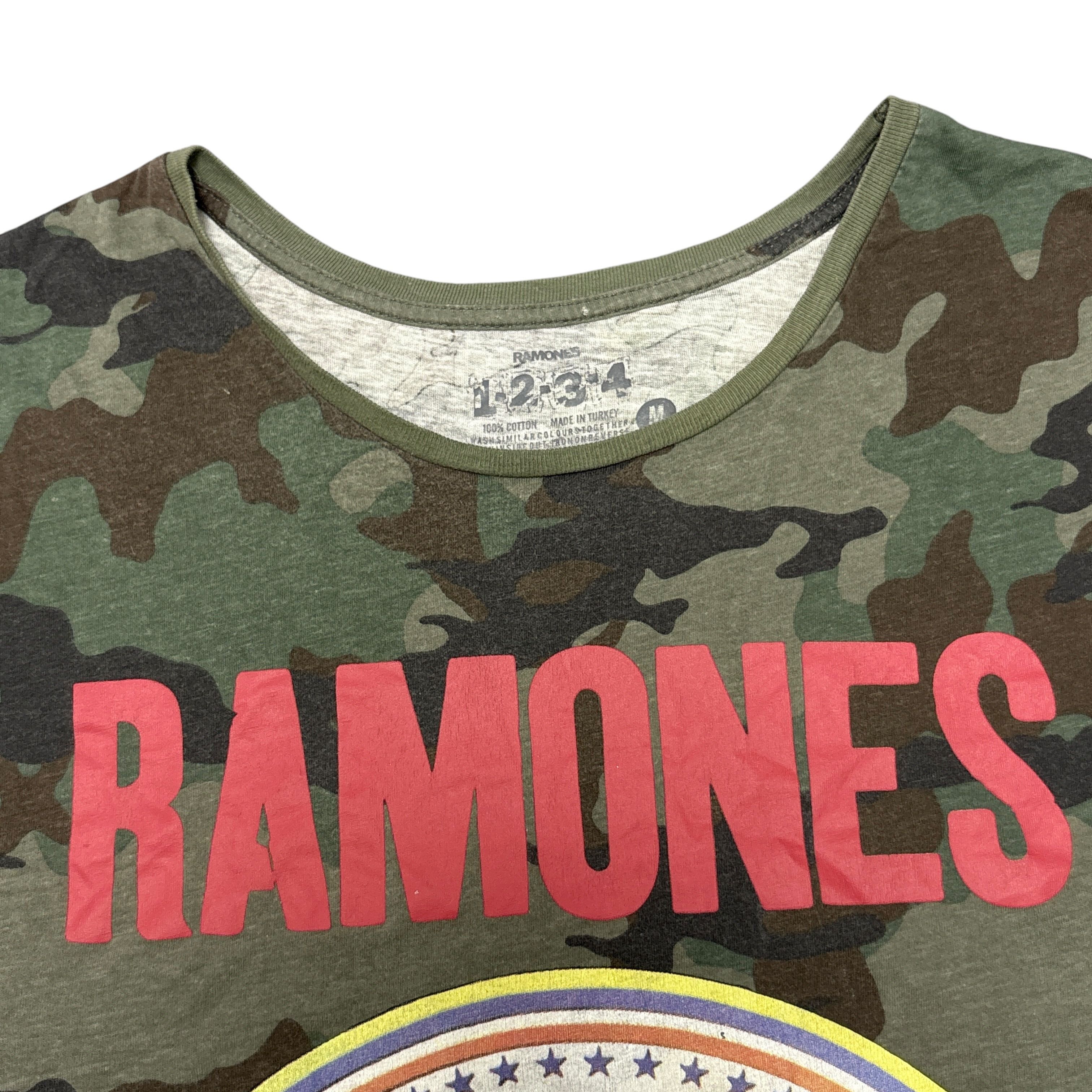 Band Tees Ramones Shirt Camo Green Tour Concert Punk Rock Band Tee Size US L / EU 52-54 / 3 - 6 Thumbnail