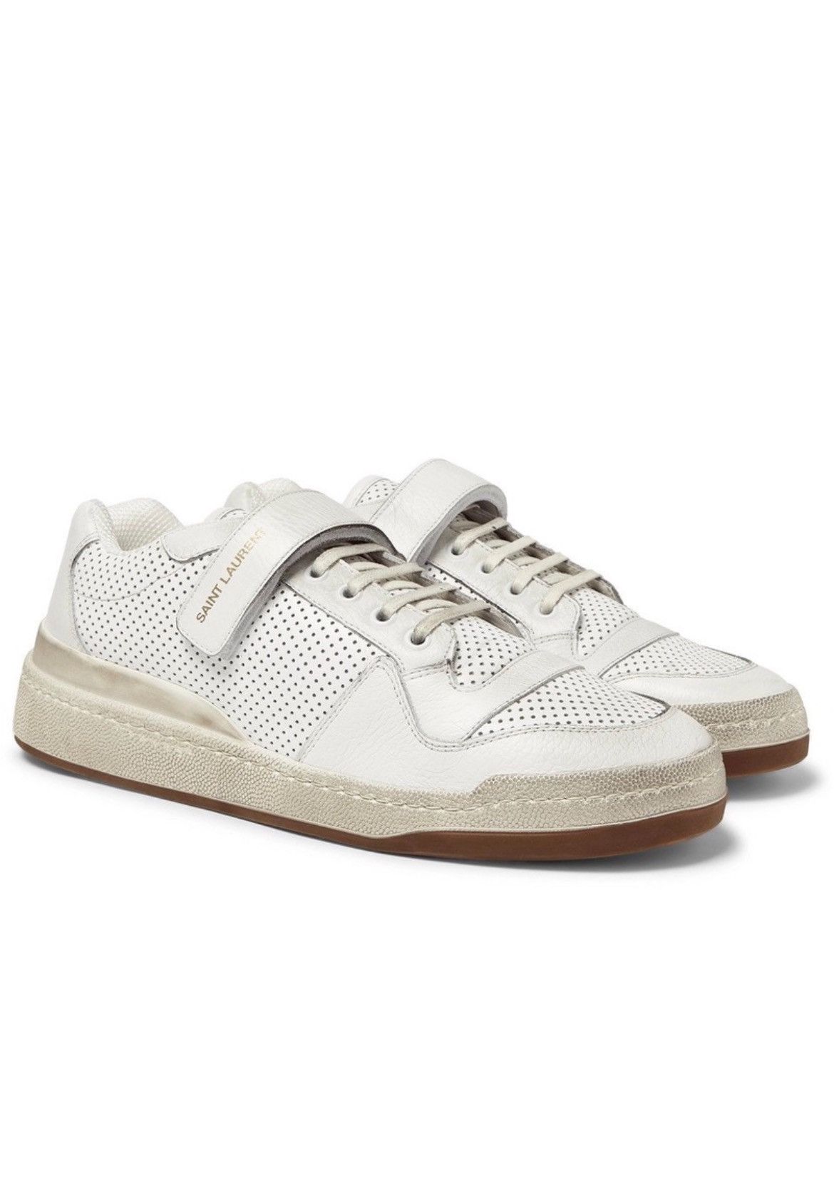 Saint Laurent Paris SL24 Perforated Leather Sneakers. Size 8 Size US 8 / EU 41 - 1 Thumbnail