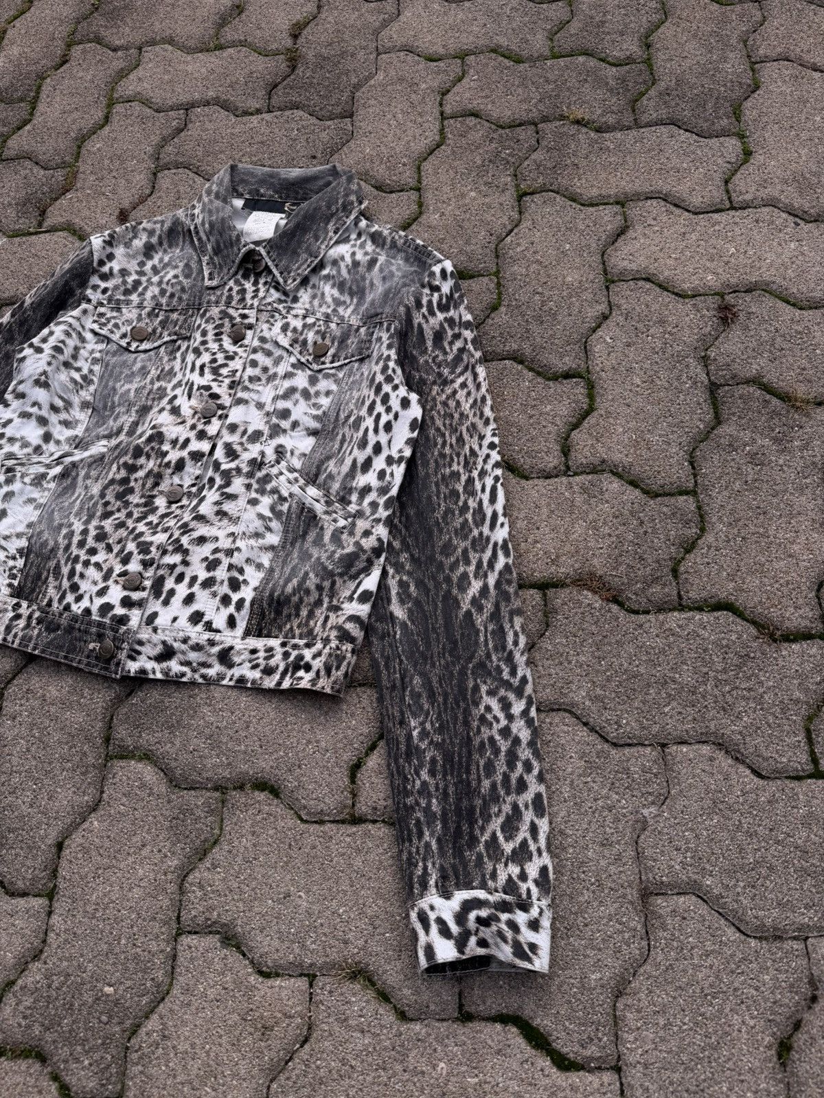 Just Cavalli Vintage 2000s Just Cavalli White Leopard Rare Corset Jacket Size L / US 10 / IT 46 - 3 Thumbnail