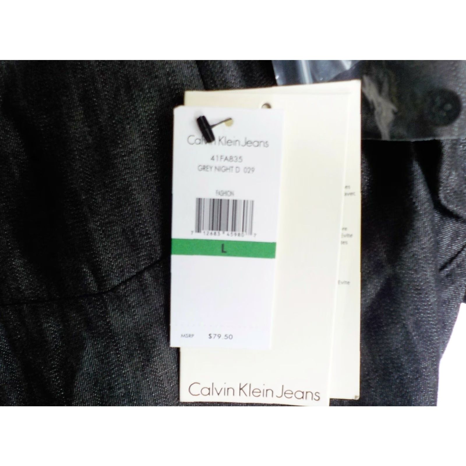 Calvin Klein VINTAGE Calvin Klein Denim Shirt Gray 100% Cotton Button-Front LS Shirt Mens Large Size US L / EU 52-54 / 3 - 4 Thumbnail