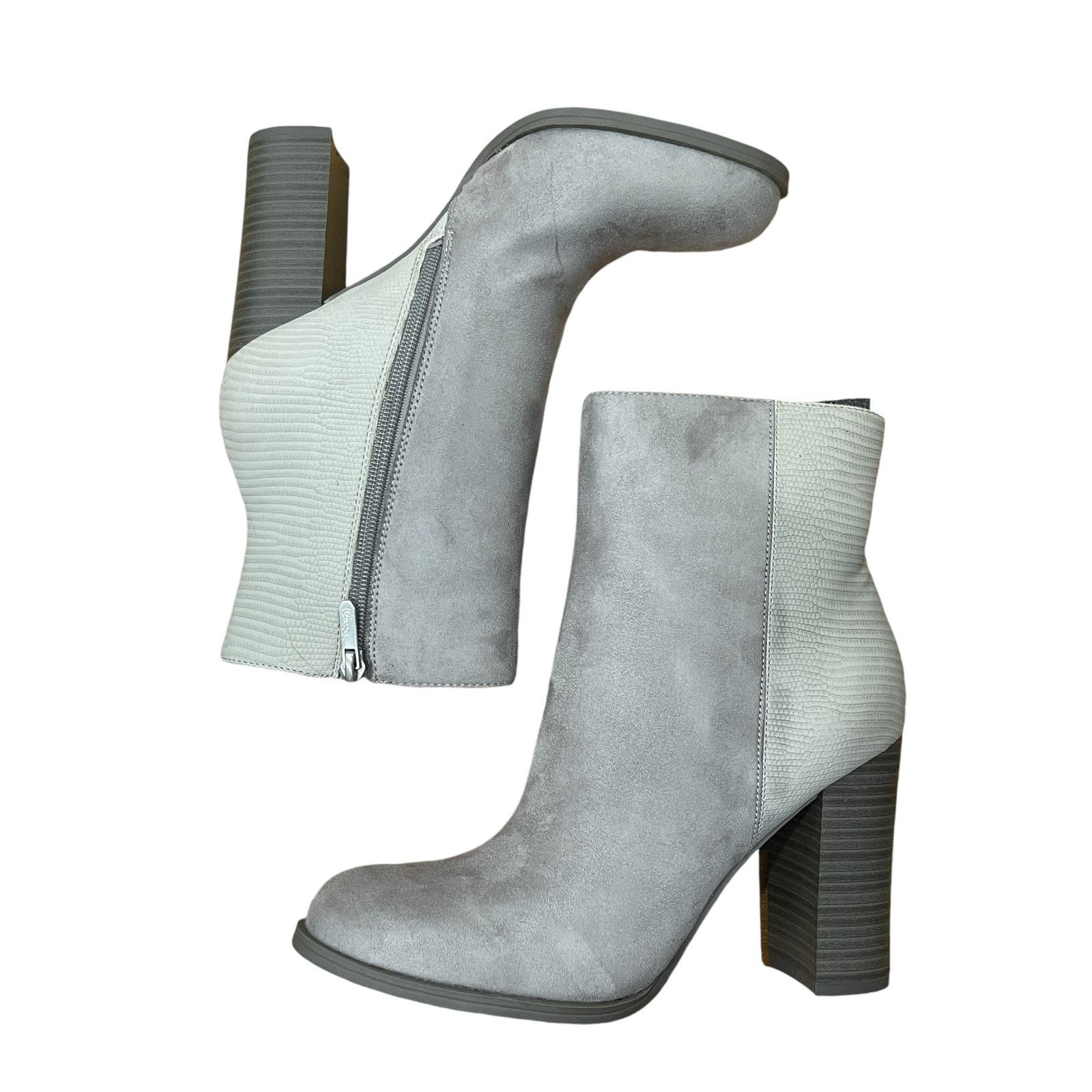 Sam Edelman Circus by Sam Edelman Grey Croc Embossed Suede Bootie Sz 8.5 Size US 8.5 / IT 38.5 - 11 Thumbnail
