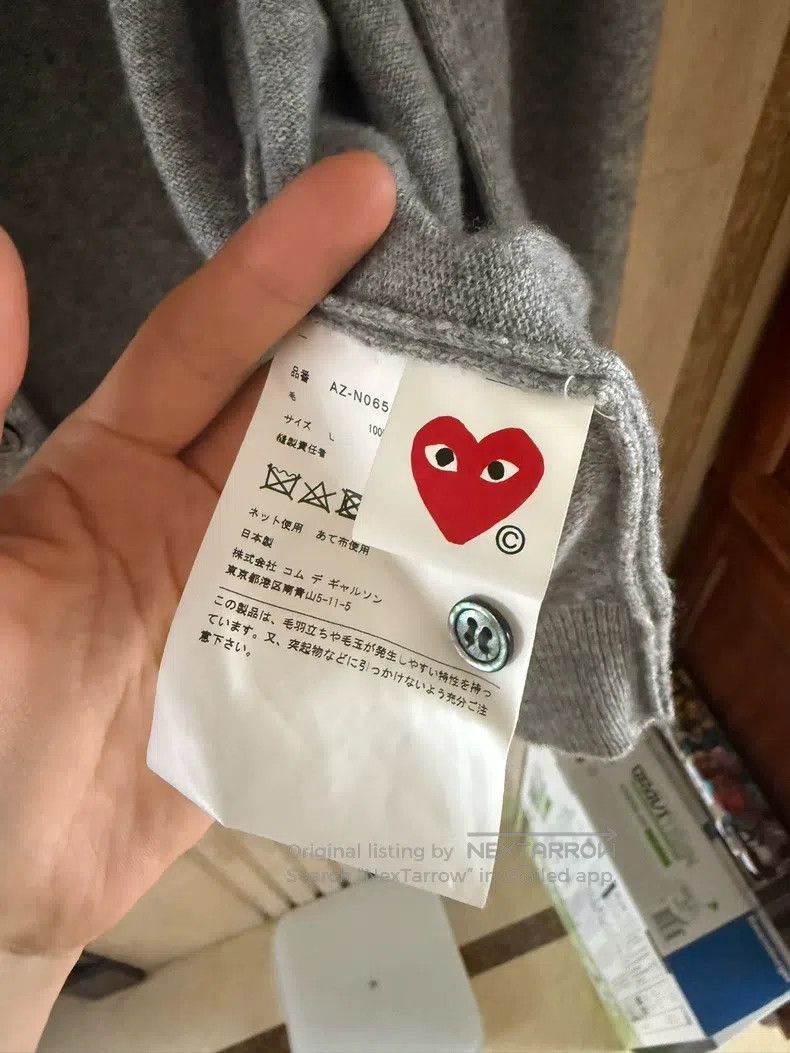 Comme des Garcons Comme Des Garcons Gray Wool Cardigan, L size, Classic Whit Size L / US 10 / IT 46 - 5 Thumbnail