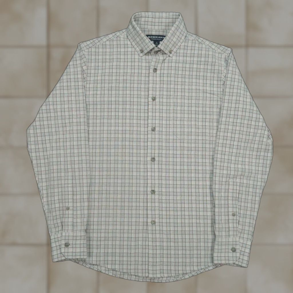 Mizzen+Main Mizzen+Main Shirt Mens Small Gray Plaid Long Sleeve Button-Down Flannel Size US S / EU 44-46 / 1 - 1 Thumbnail